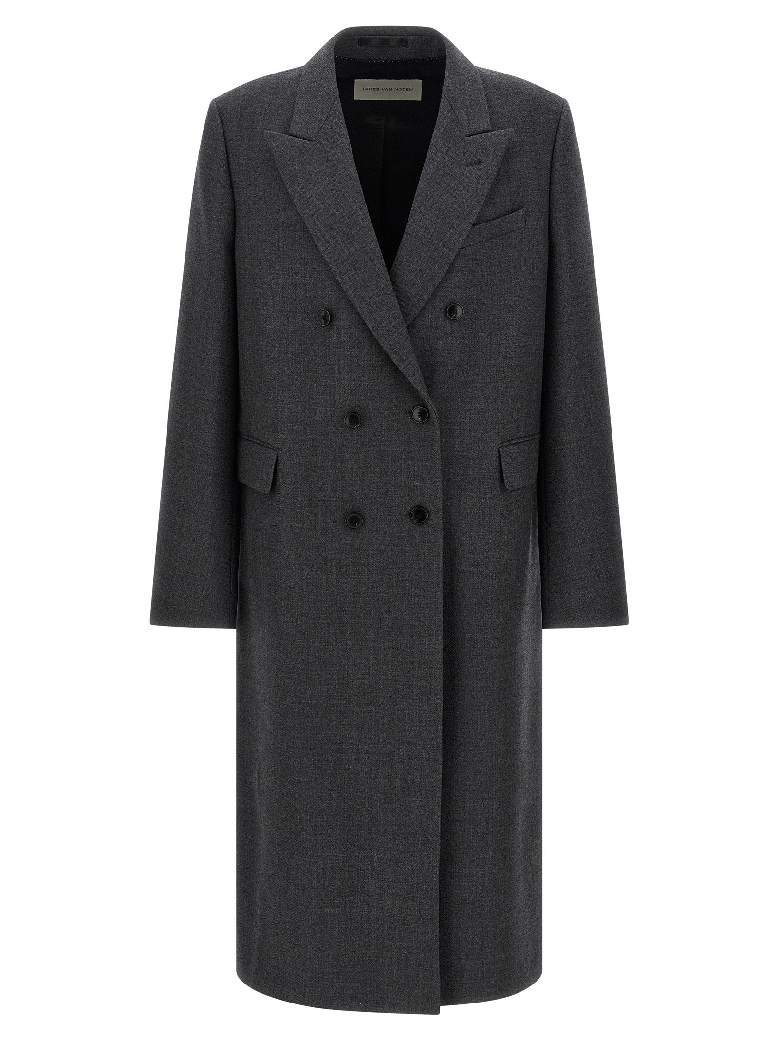 Dries Van Noten Gray Wool Men's Coat