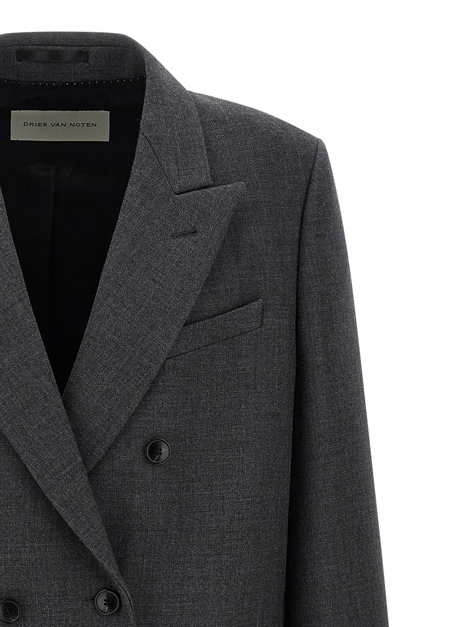 Dries Van Noten Gray Wool Men's Coat
