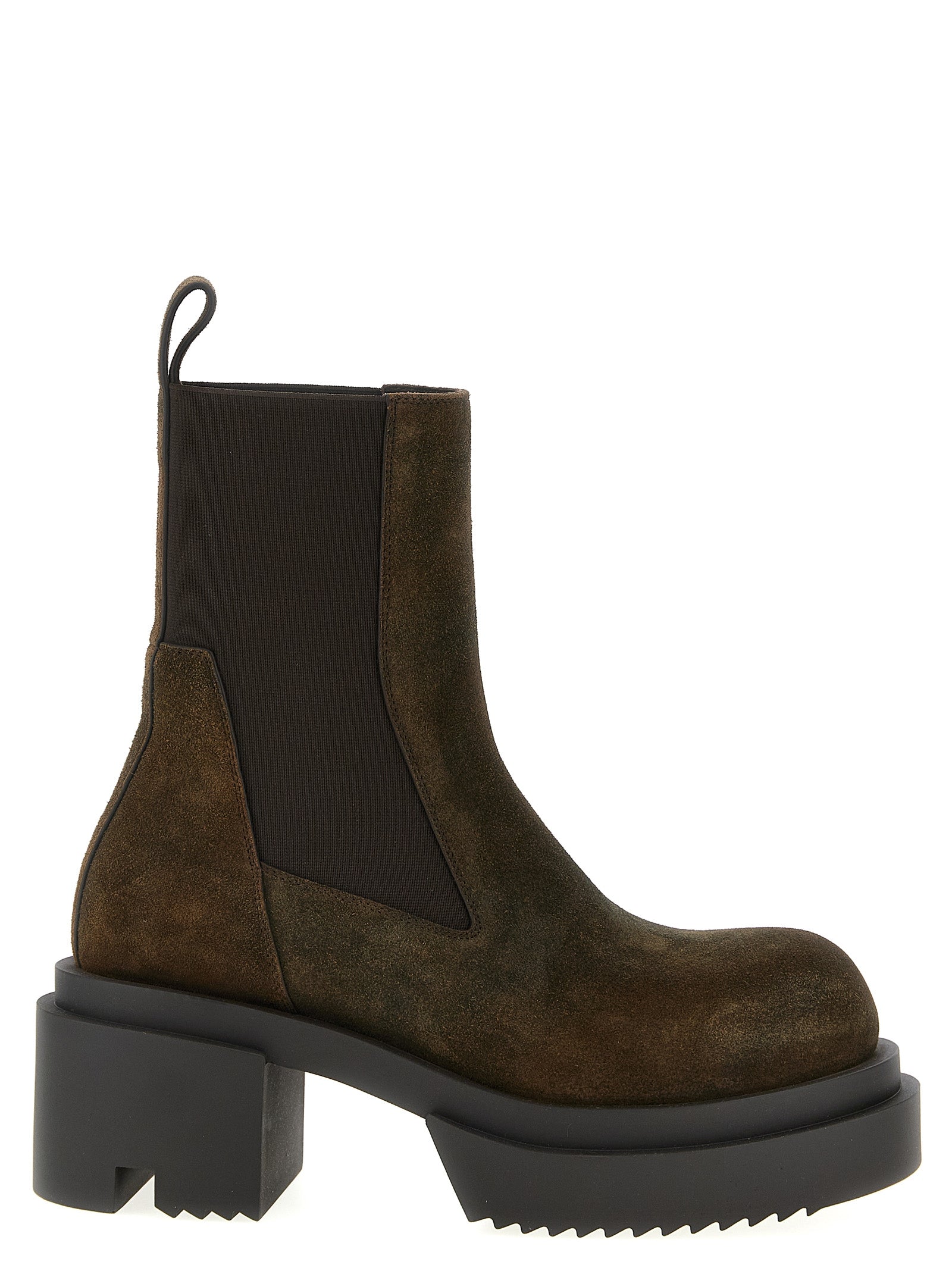 Rick Owens Brown Bovine Leather Chelsea Women's Boots