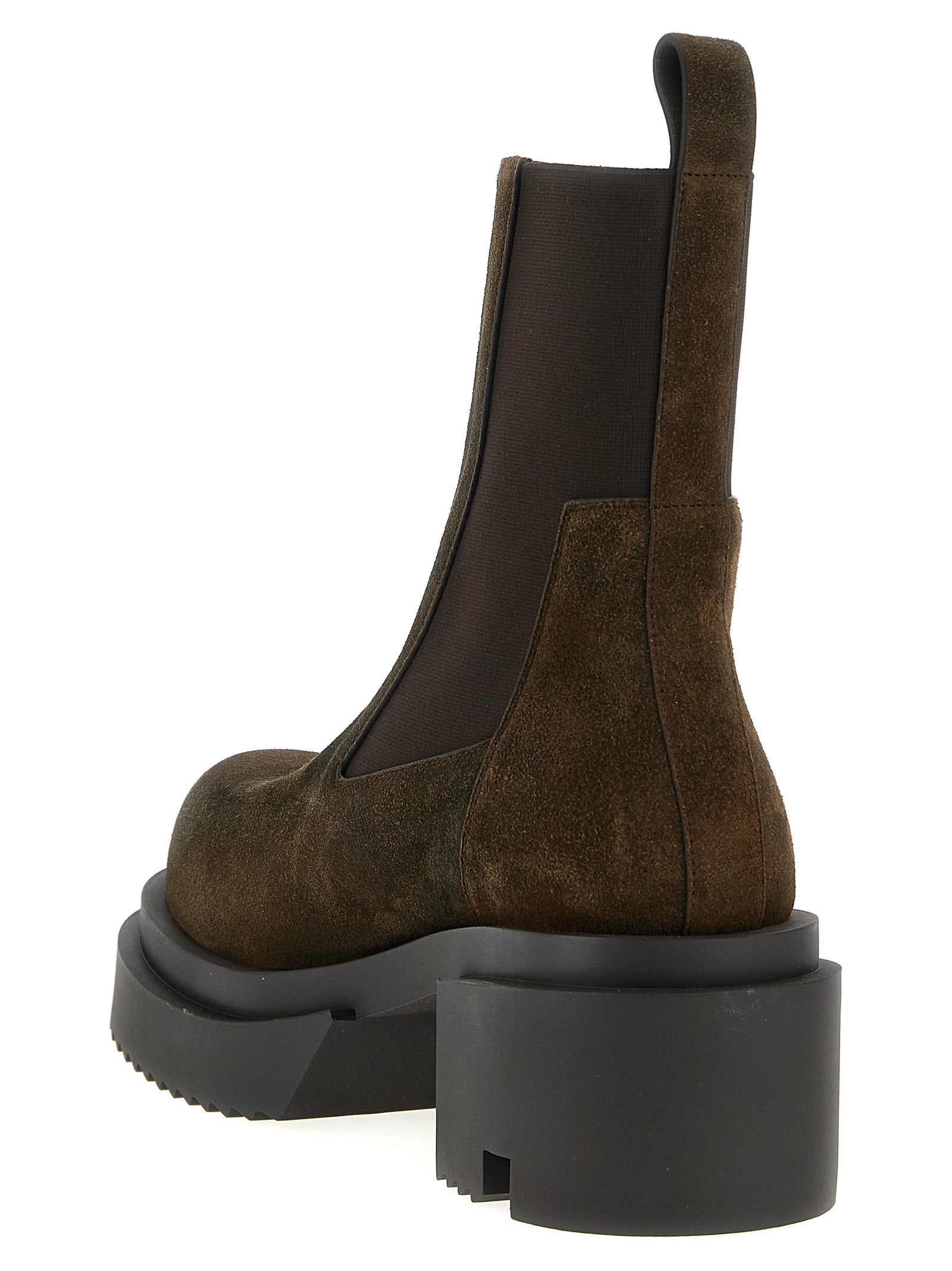 Rick Owens Brown Bovine Leather Chelsea Women's Boots