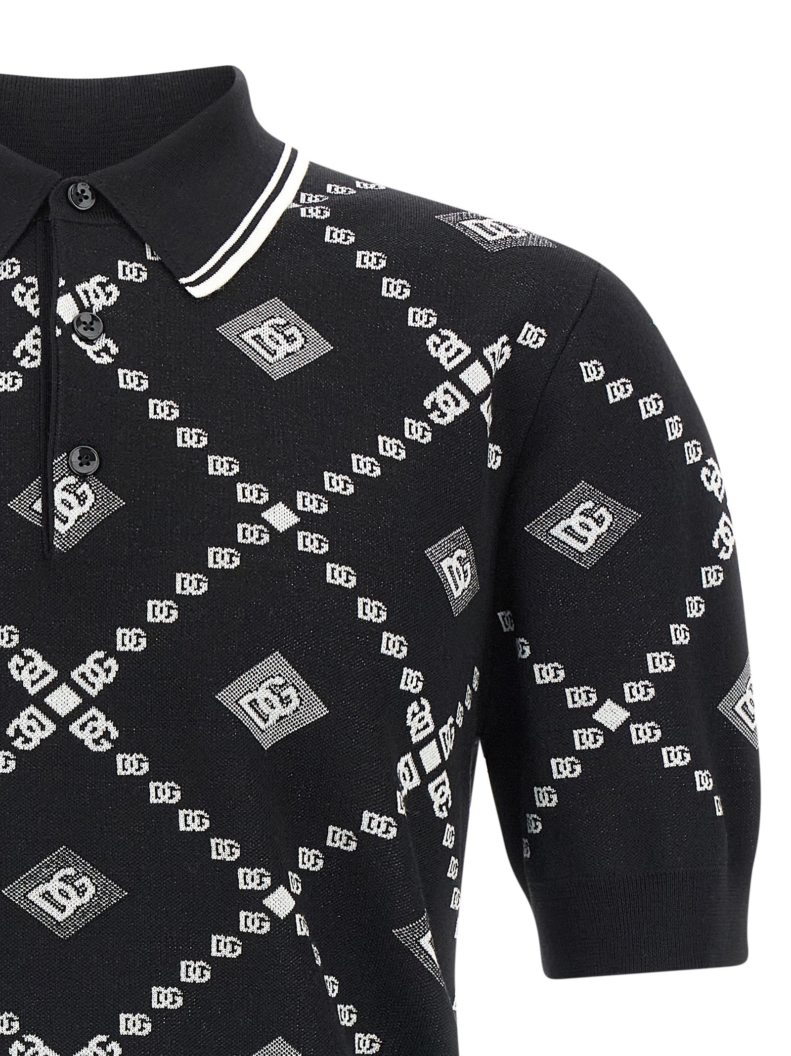Dolce & Gabbana Bicolor Cashmere Polo Men's Shirt