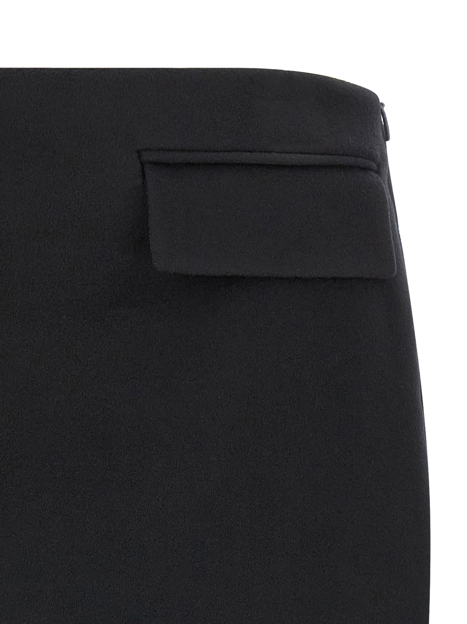 Ferragamo Black Virgin Wool Long Women's Skirt