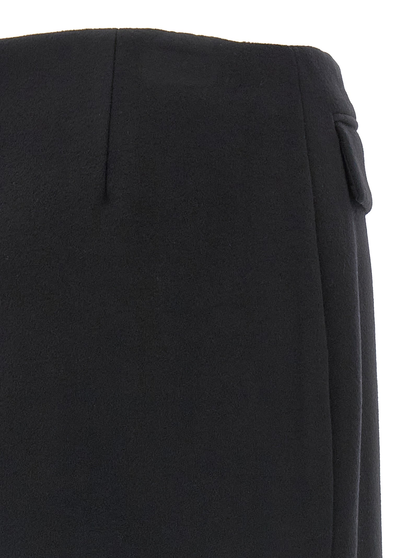 Ferragamo Black Virgin Wool Long Women's Skirt