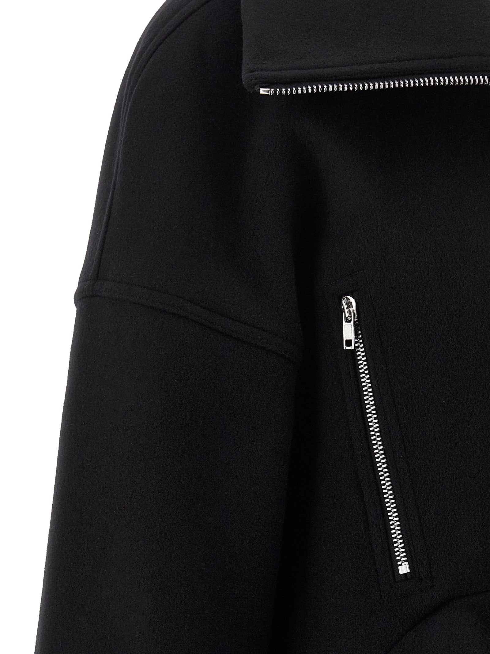Rick Owens Black Virgin Wool Women's Coat