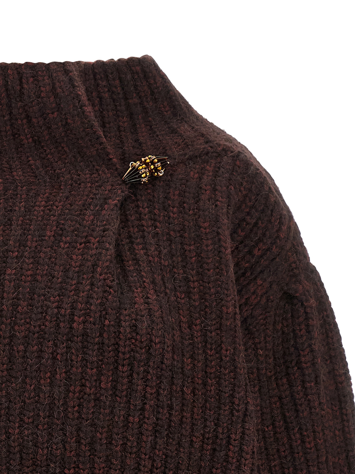Dries Van Noten Bordeaux Wool Women's Cardigan