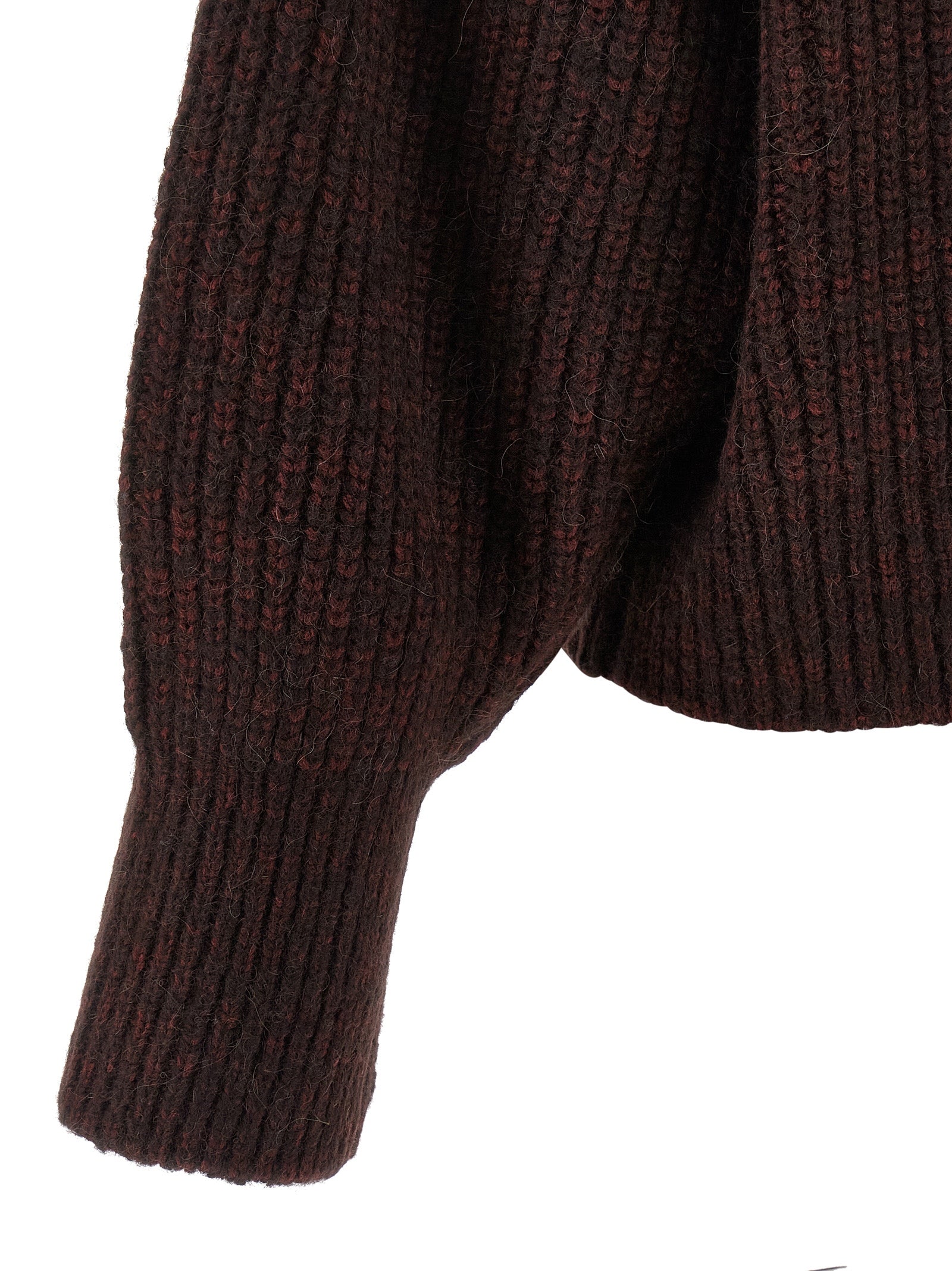 Dries Van Noten Bordeaux Wool Women's Cardigan