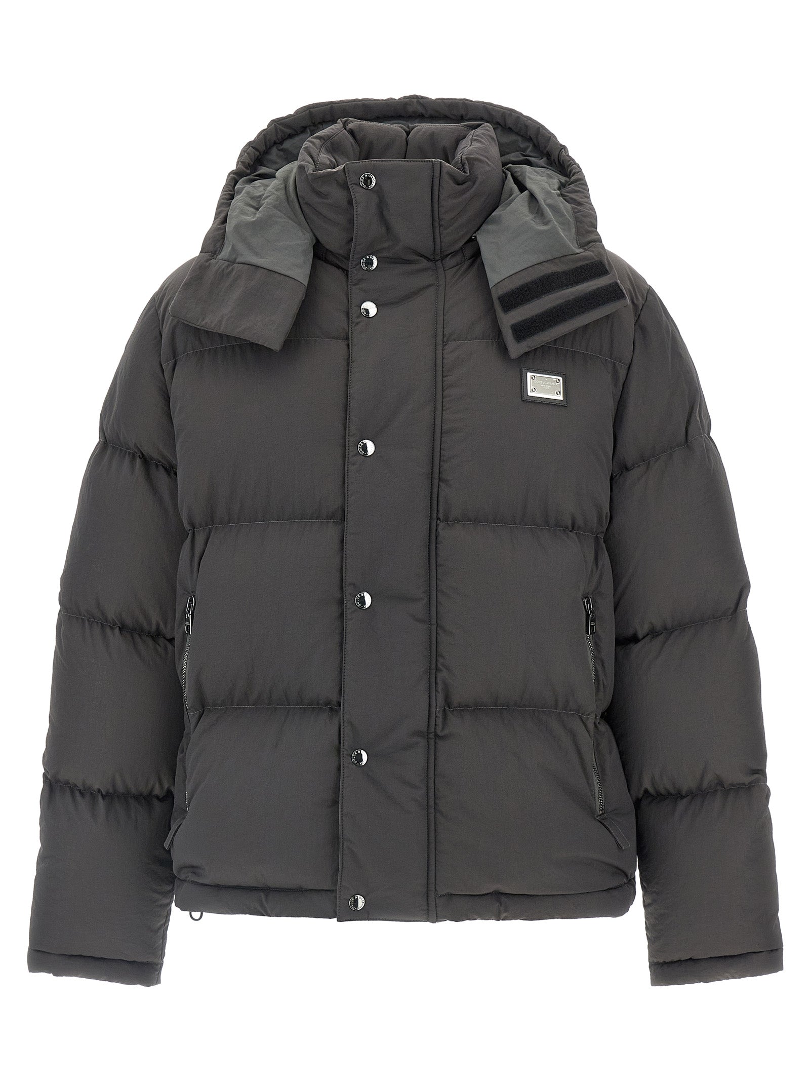 Dolce & Gabbana Gray Polyamide Full-Length Men's Jacket