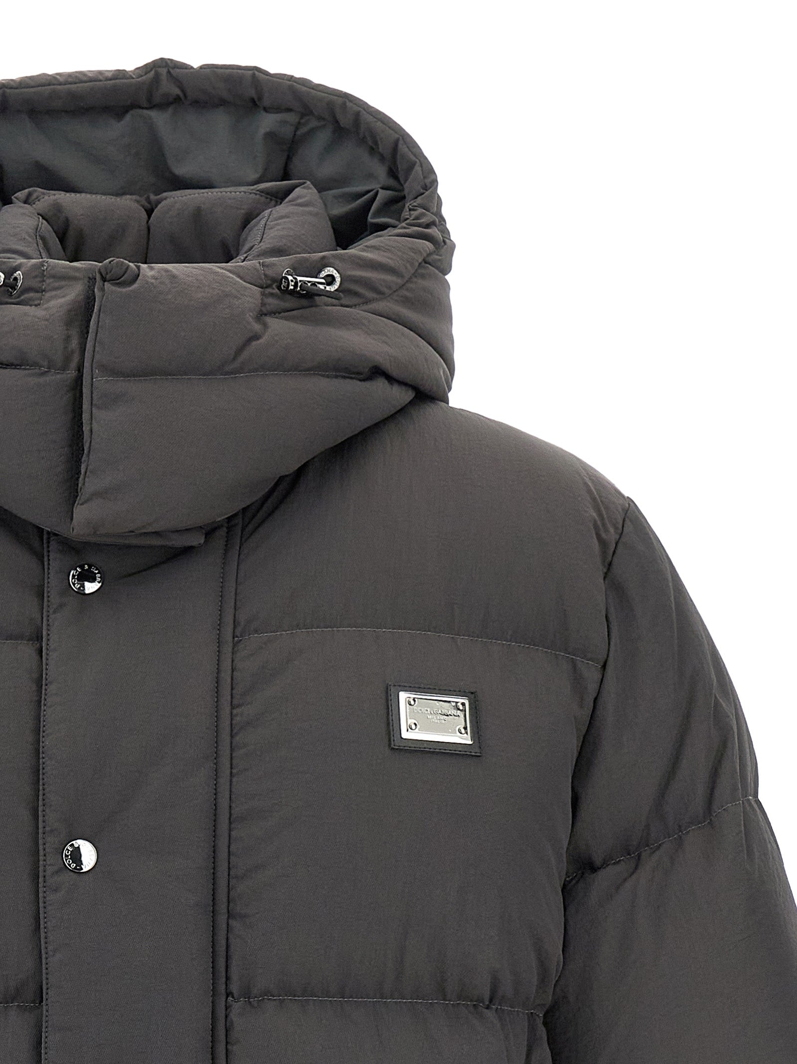 Dolce & Gabbana Gray Polyamide Full-Length Men's Jacket
