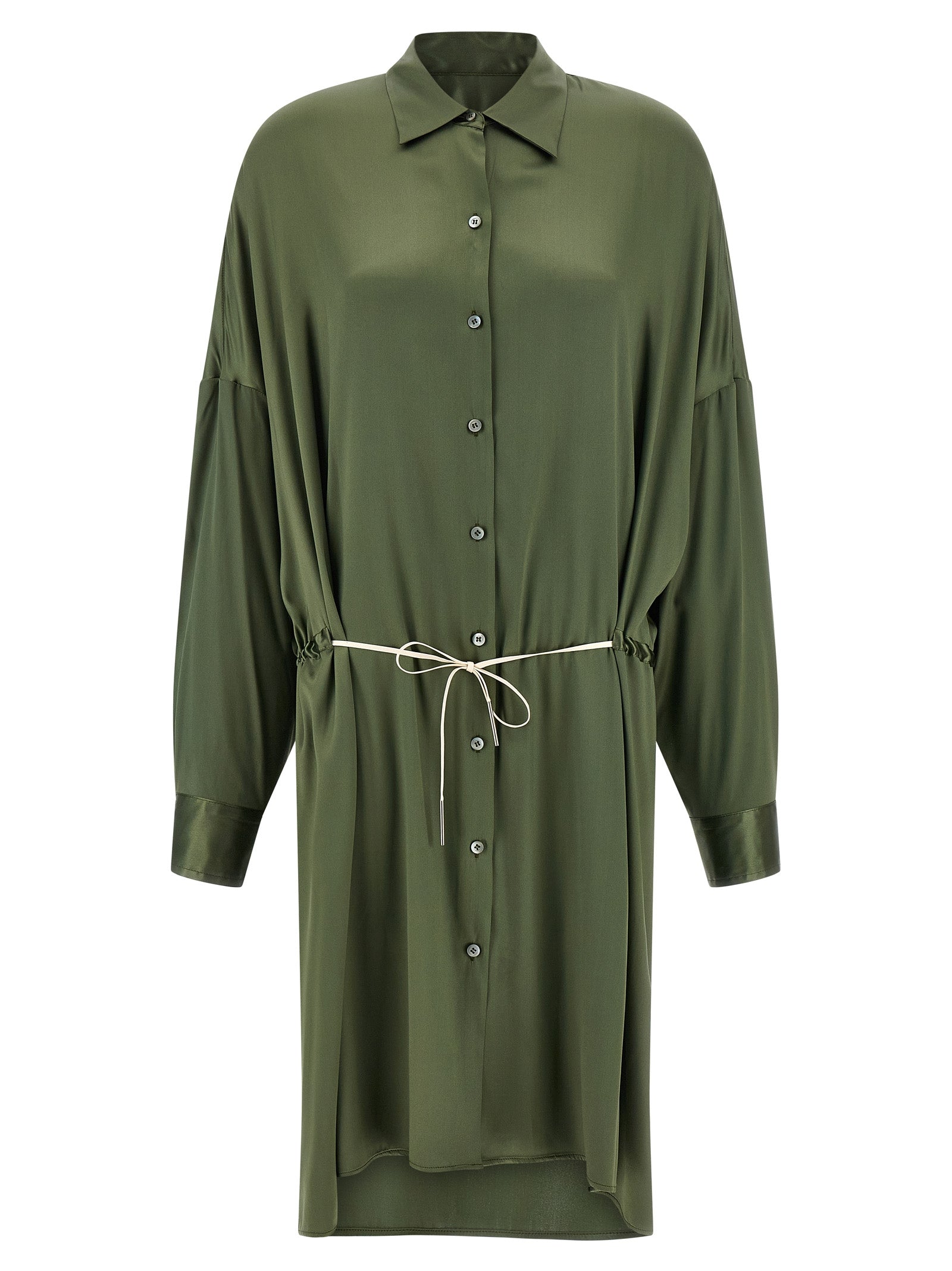 Dries Van Noten Bicolor Silk Midi Women's Dress