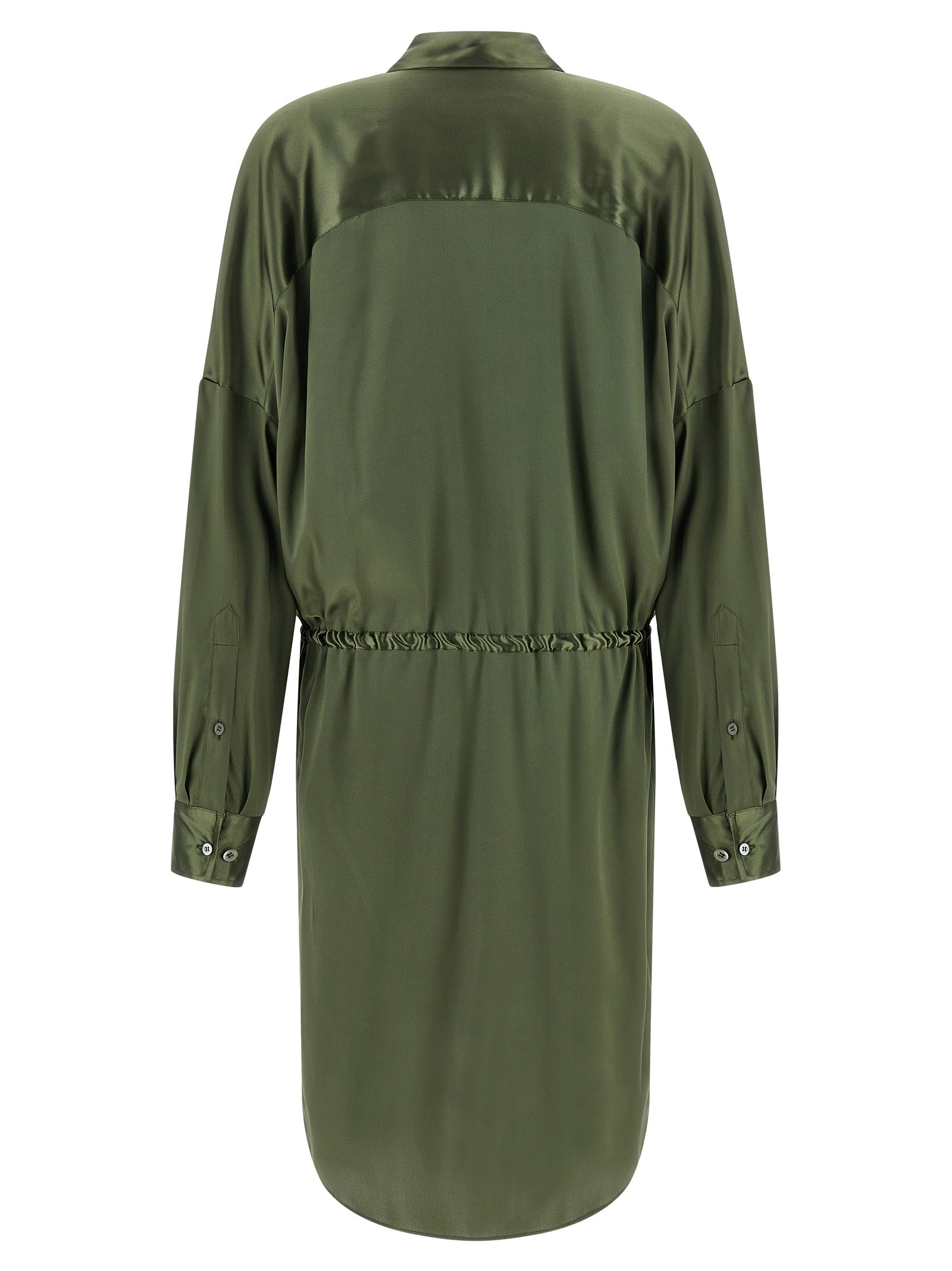 Dries Van Noten Bicolor Silk Midi Women's Dress