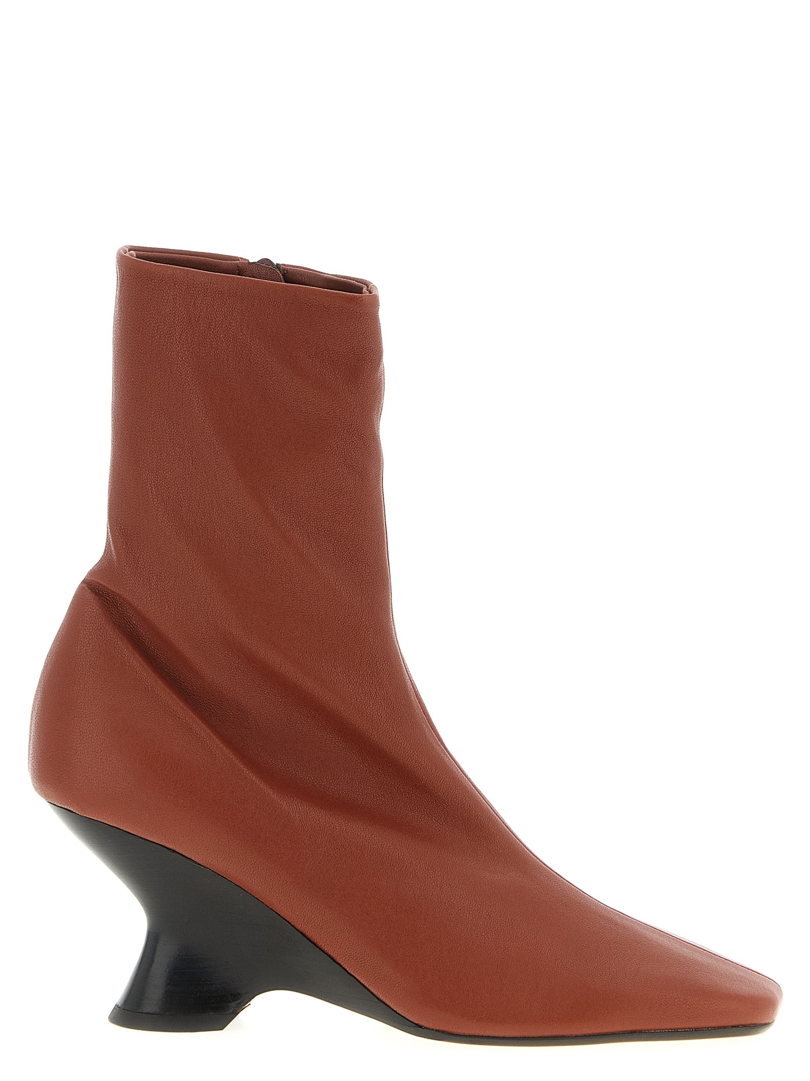 Dries Van Noten Brown Calfskin Ankle Women's Boots