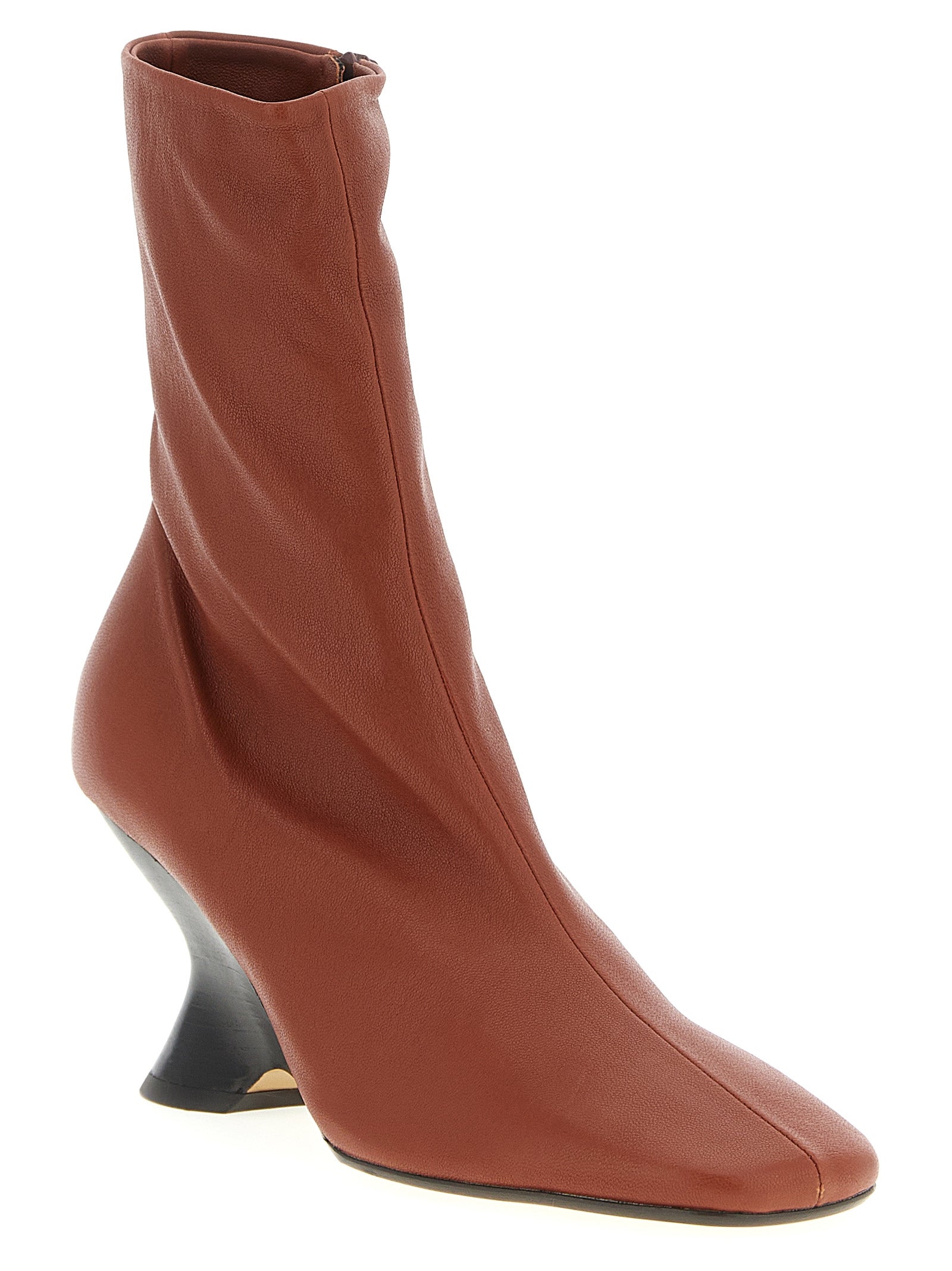 Dries Van Noten Brown Calfskin Ankle Women's Boots