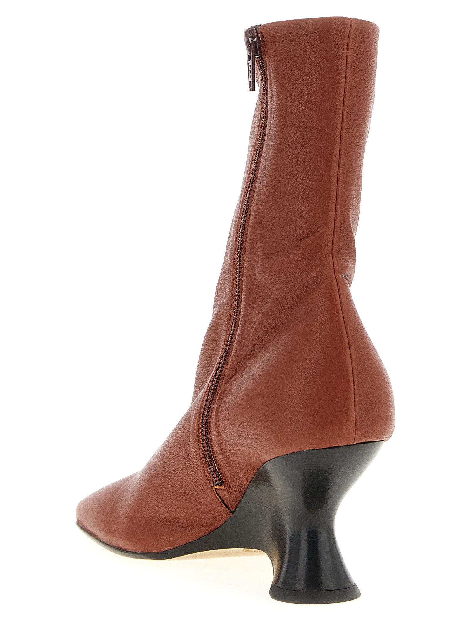 Dries Van Noten Brown Calfskin Ankle Women's Boots
