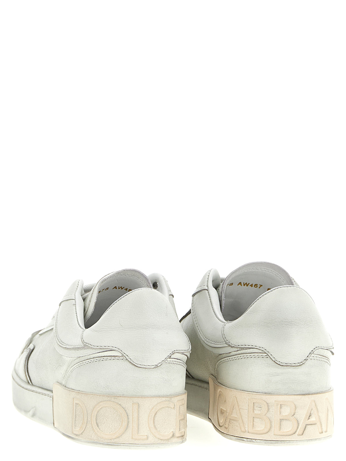 Dolce & Gabbana White Lamb Leather Low Top Men's Sneakers