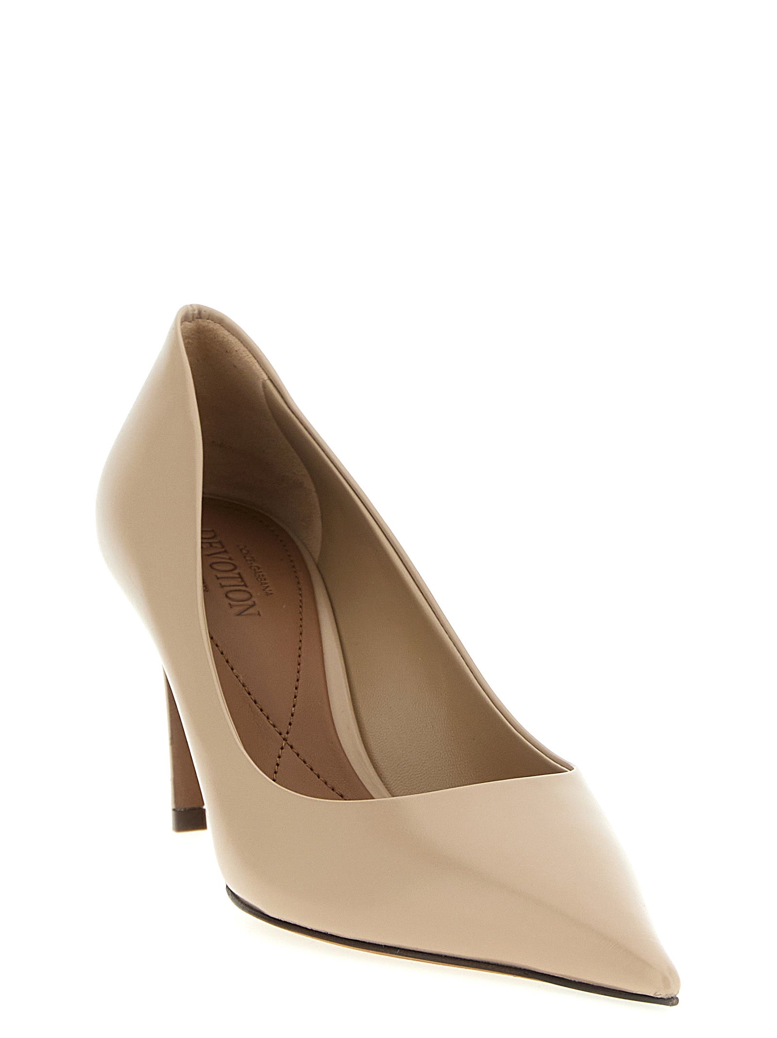 Dolce & Gabbana Beige Calfskin High Heel Women's Pumps