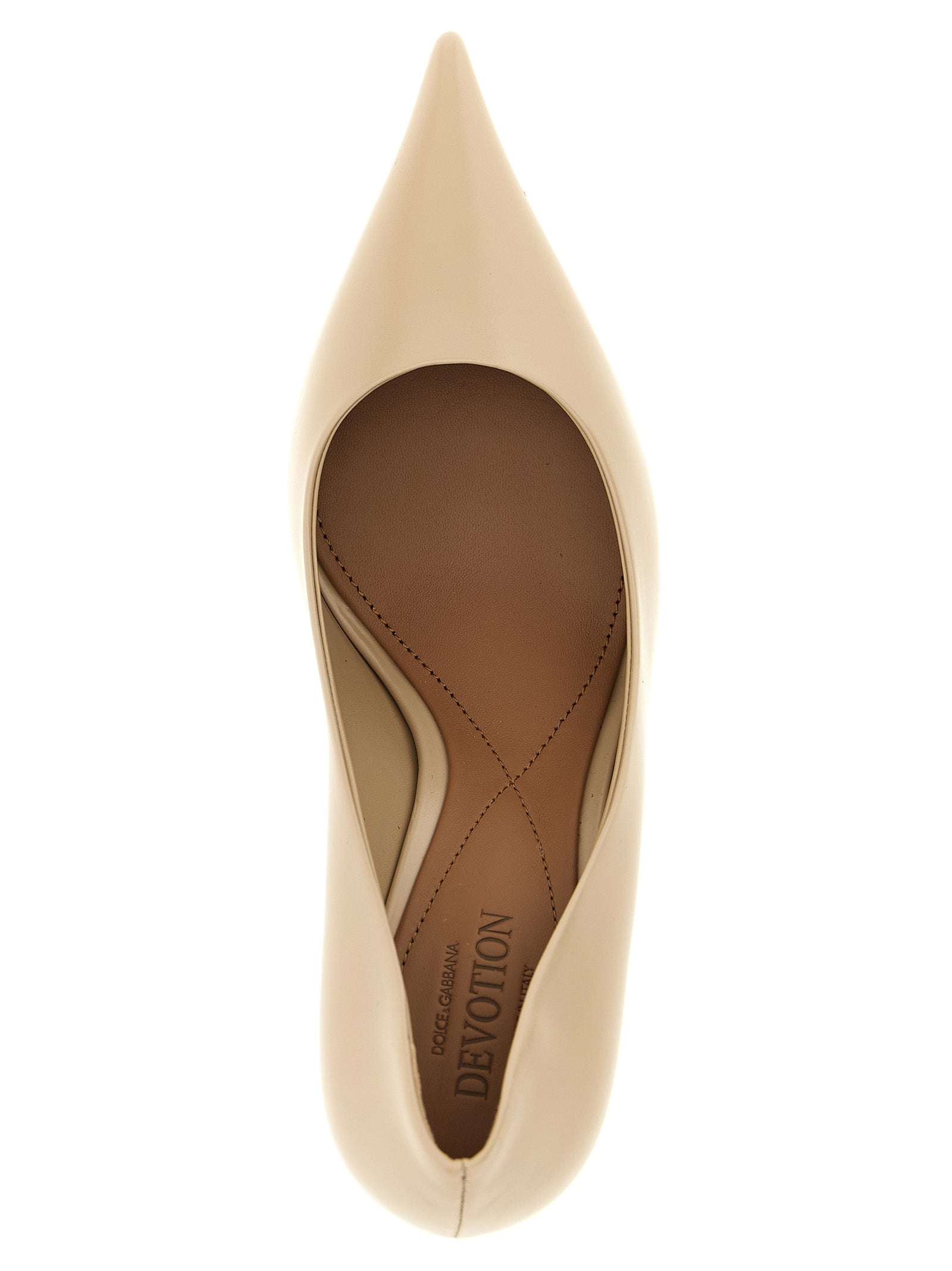 Dolce & Gabbana Beige Calfskin High Heel Women's Pumps