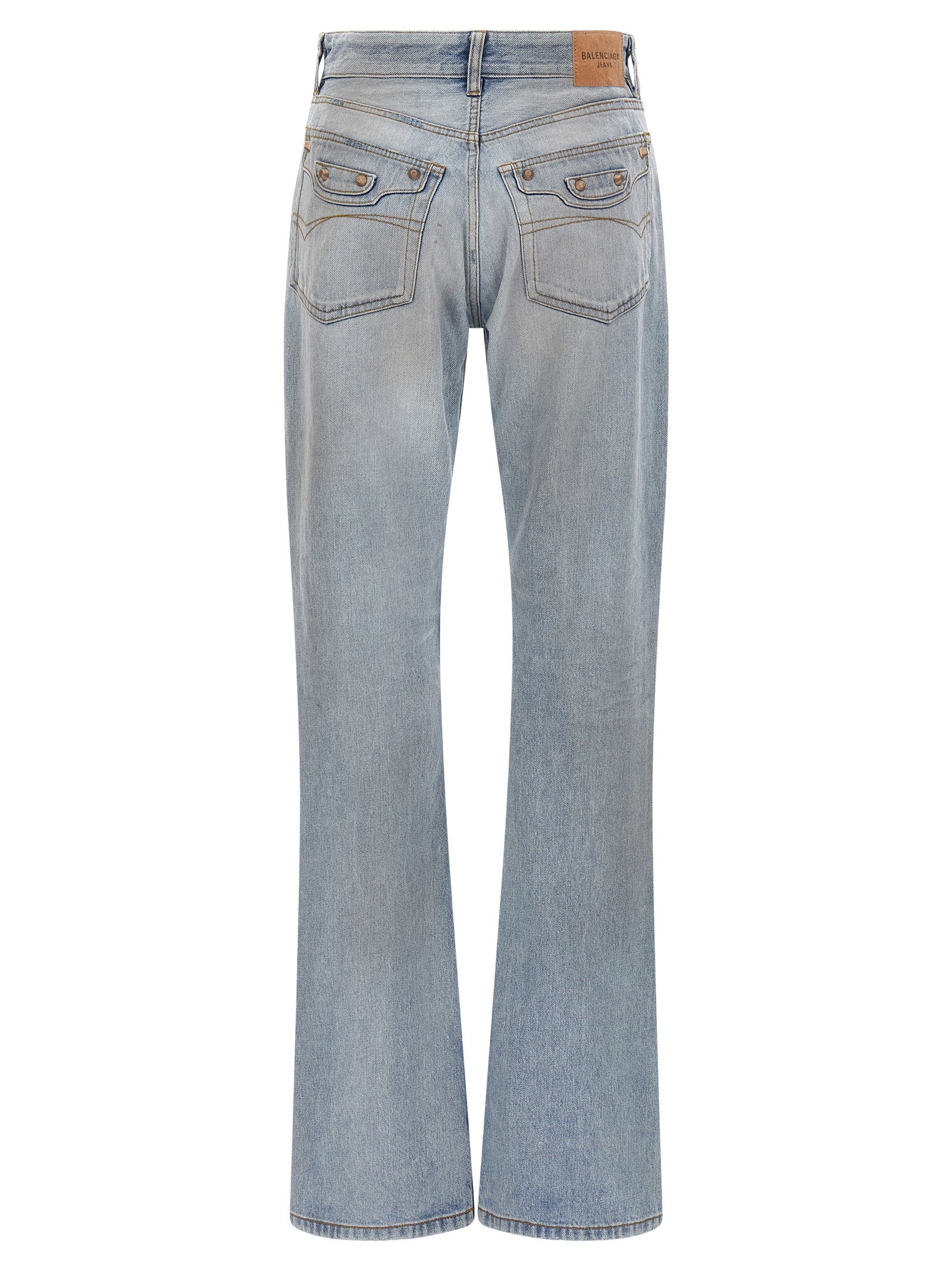 Balenciaga Blue Cotton Straight-Leg Women's Jeans