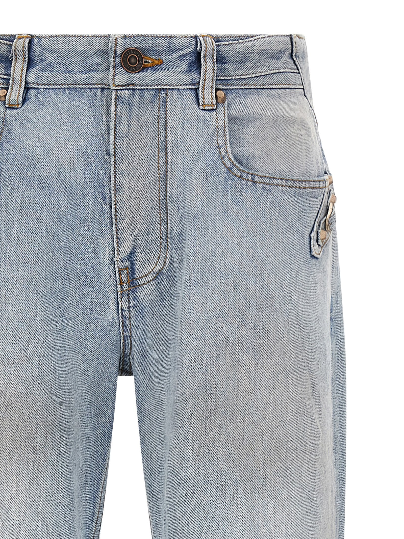 Balenciaga Blue Cotton Straight-Leg Women's Jeans