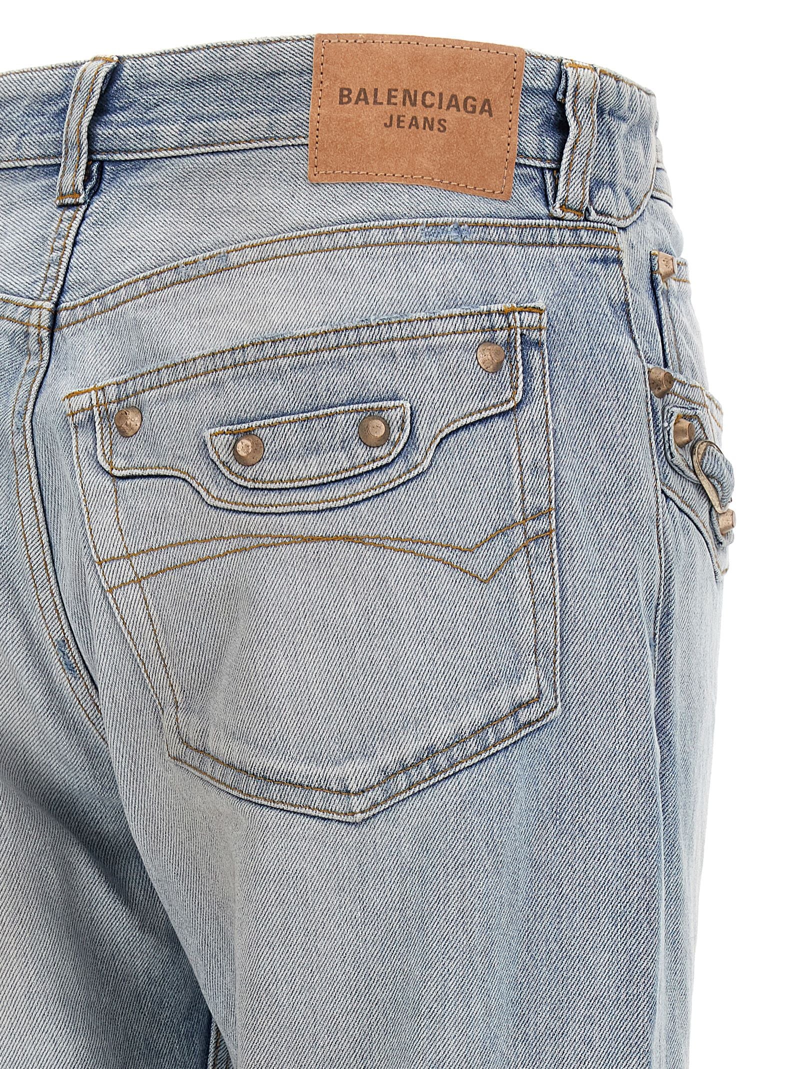 Balenciaga Blue Cotton Straight-Leg Women's Jeans