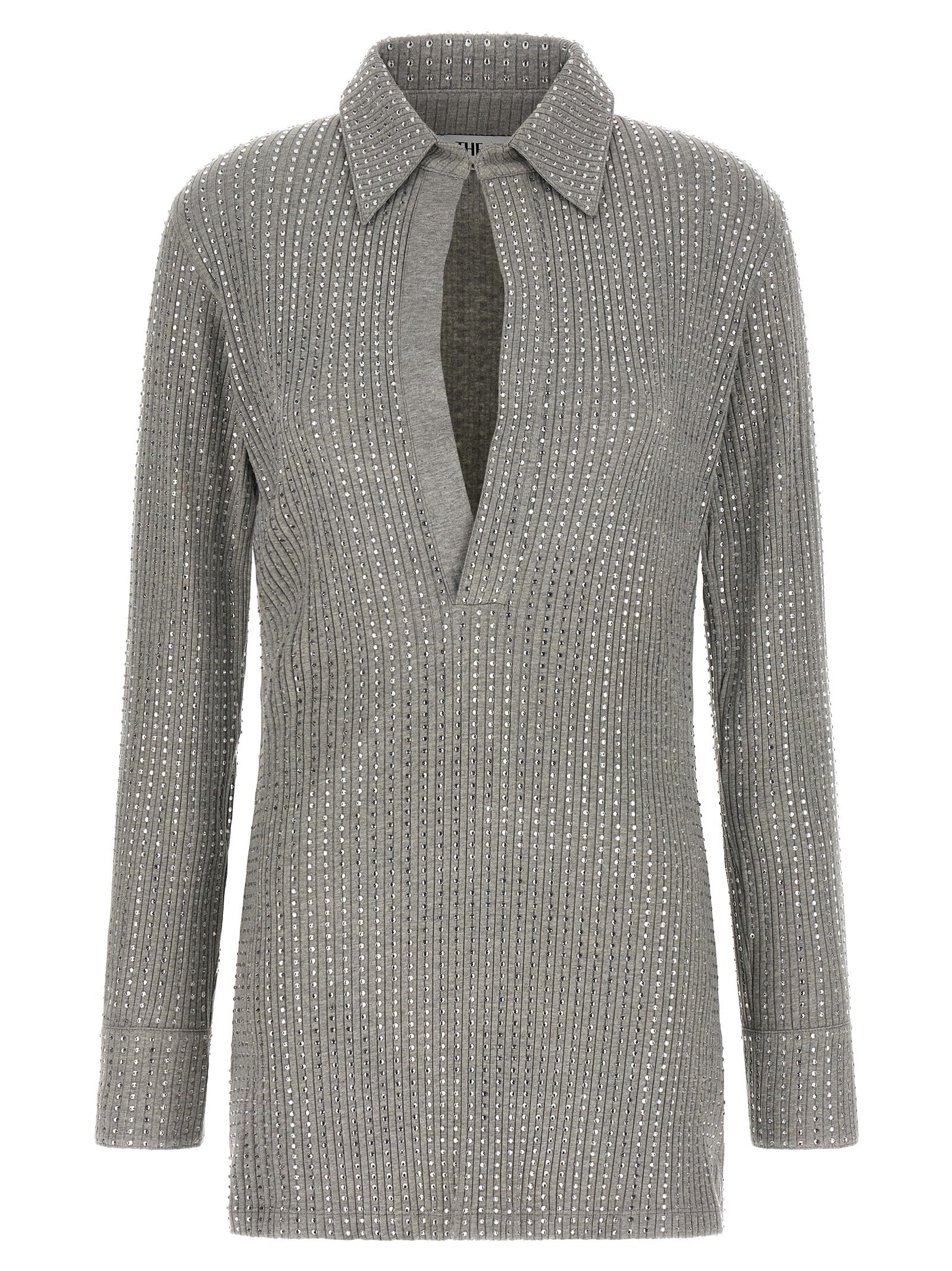 The Attico Gray Cotton Short Women's Dress