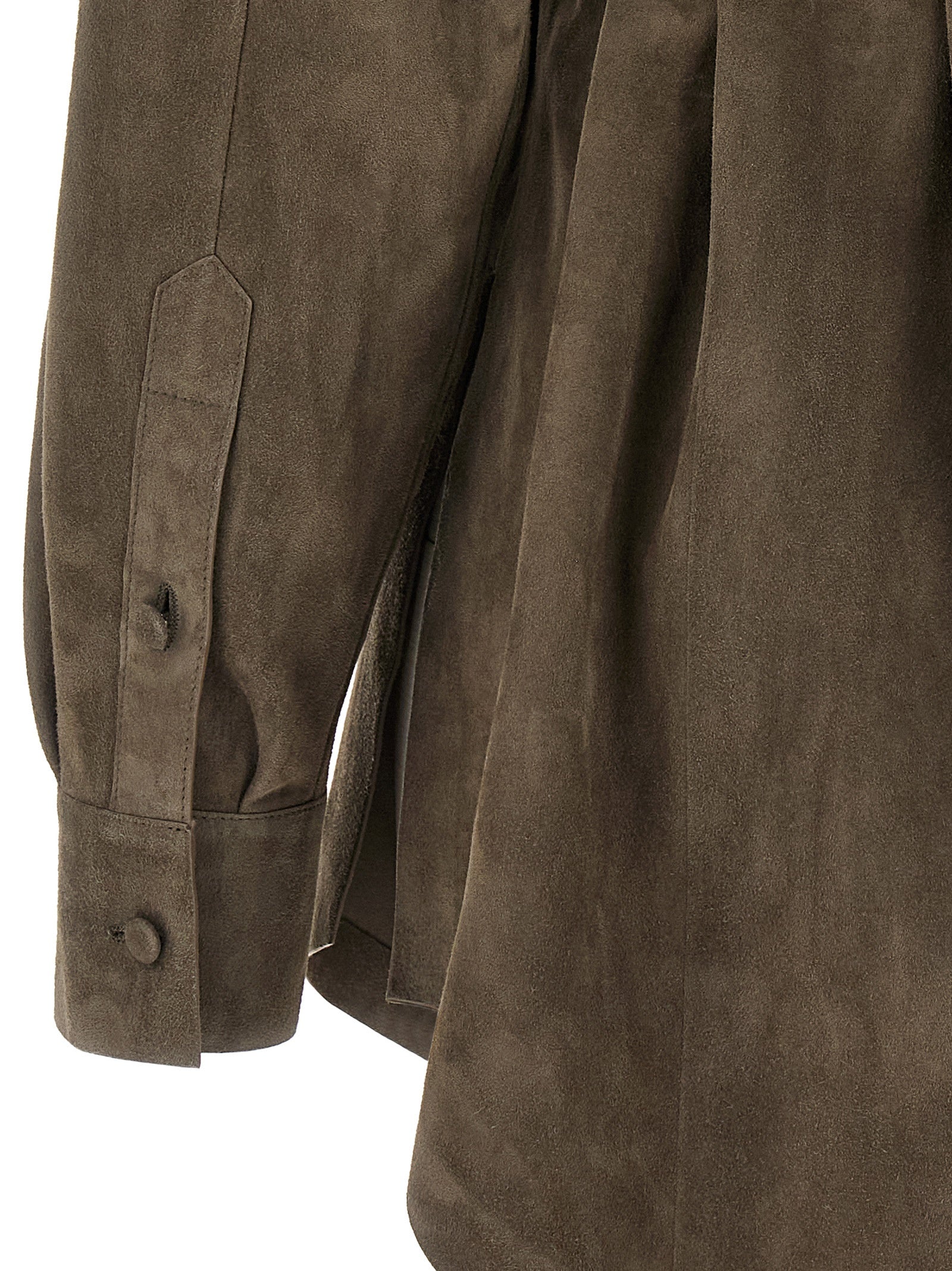 Fendi Gray Lamb Leather Women's Blouse