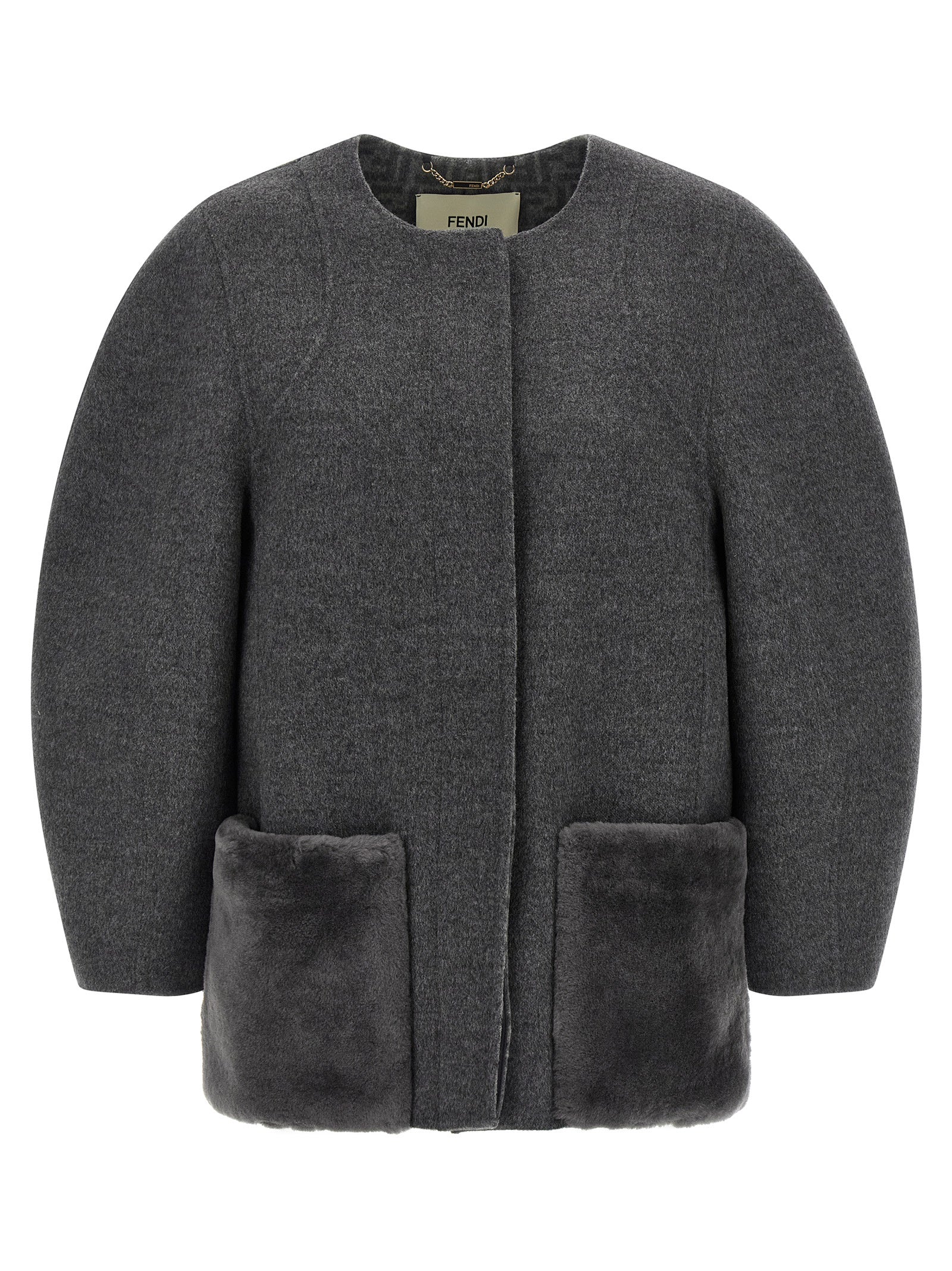 Fendi Gray Virgin Wool Women's Coat