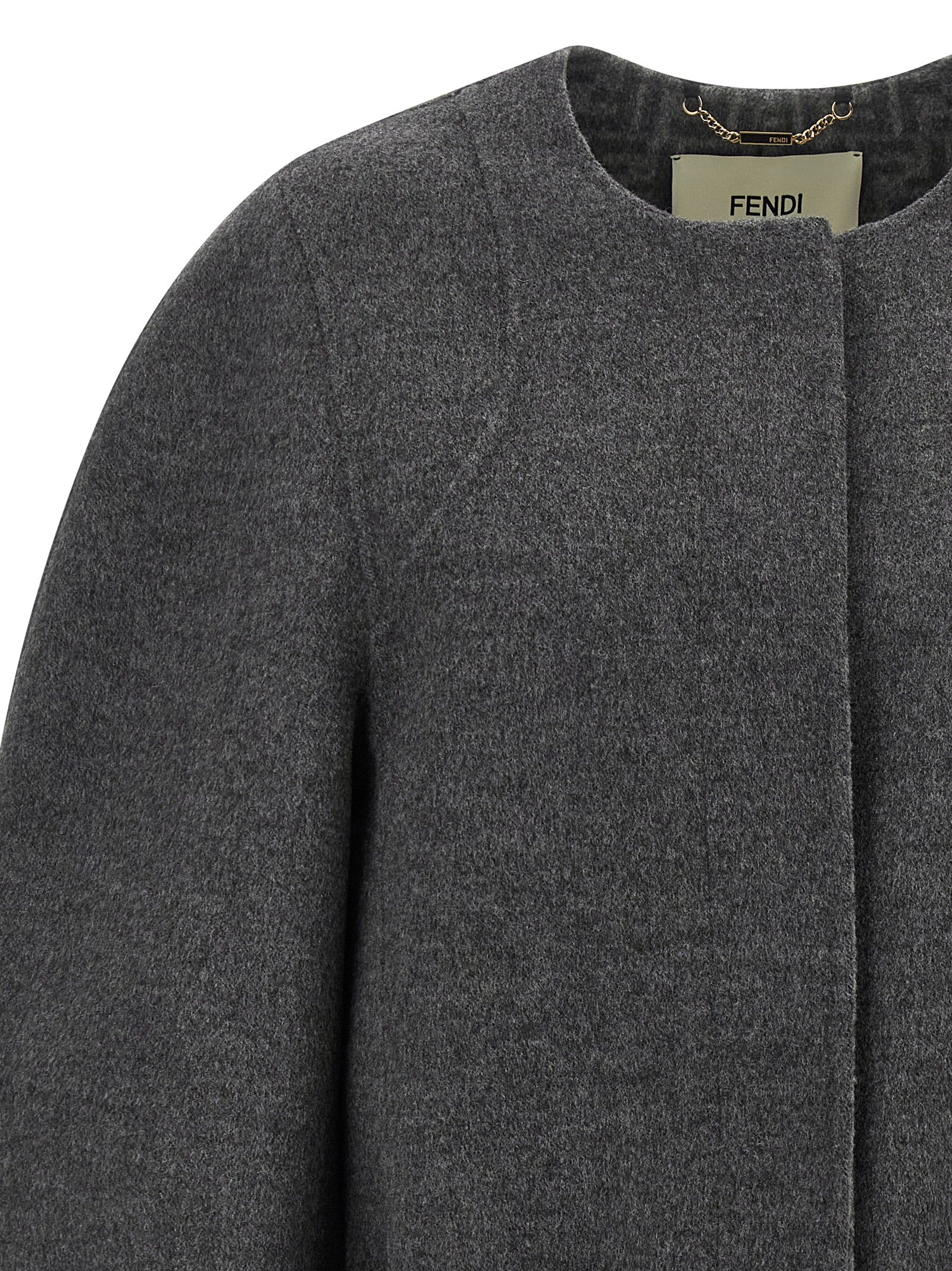 Fendi Gray Virgin Wool Women's Coat