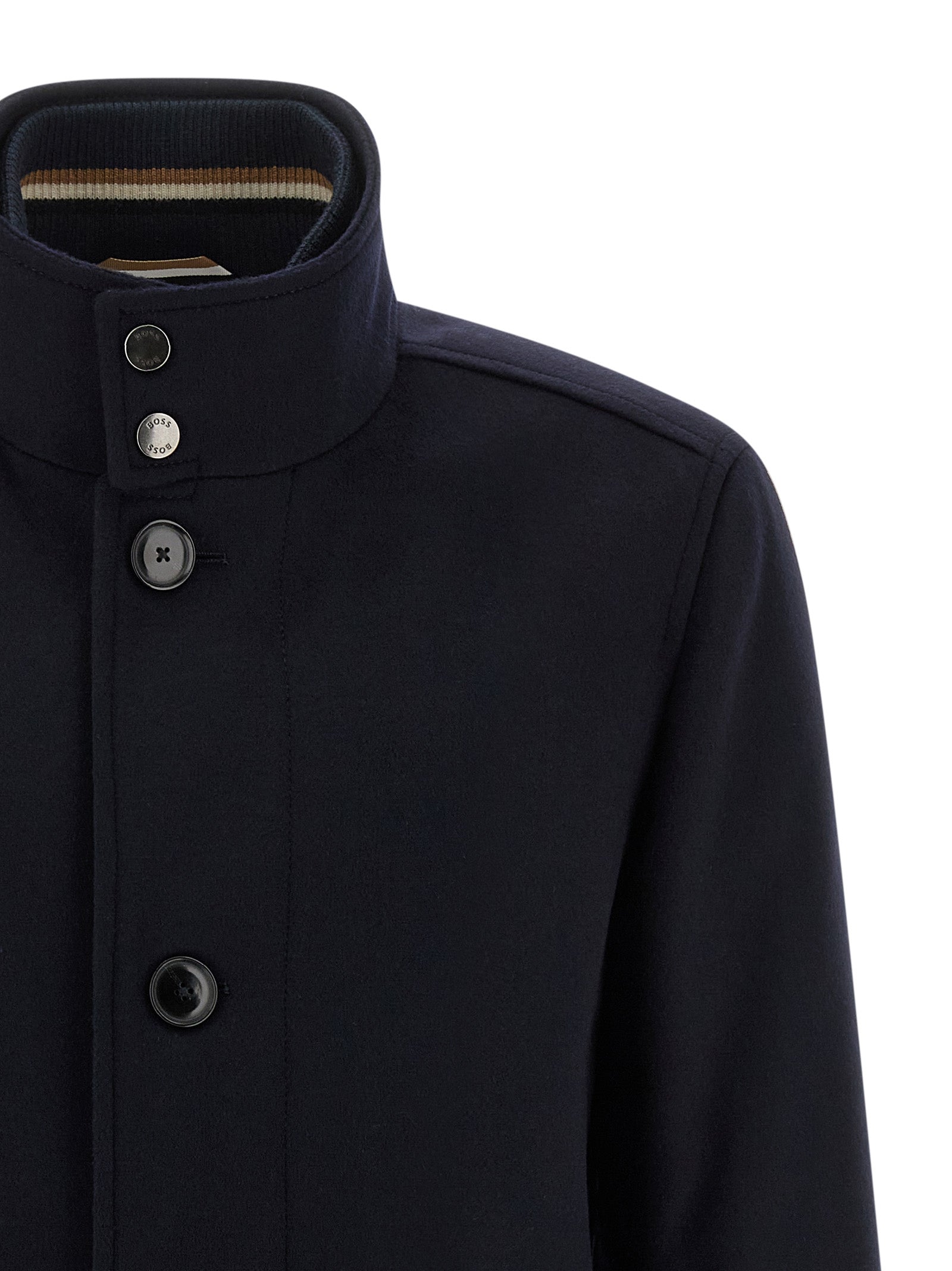Hugo Boss Blue Wool Men's Coat