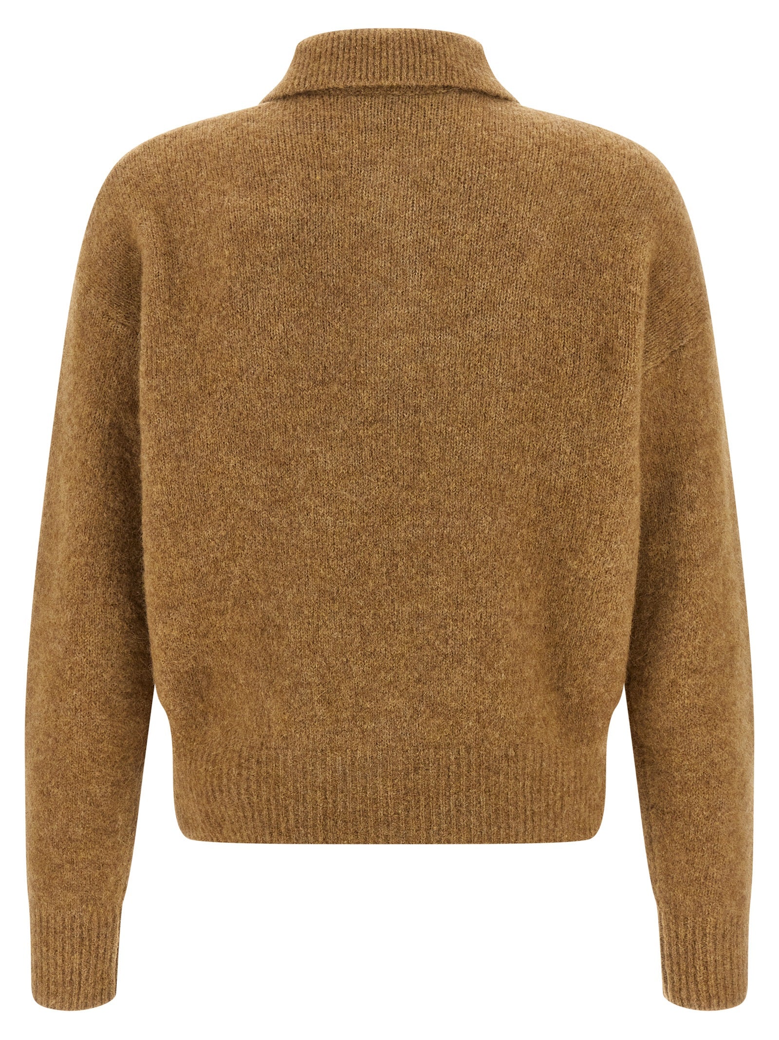 Ami Paris Beige Alpaca Leather Polo Men's Shirt