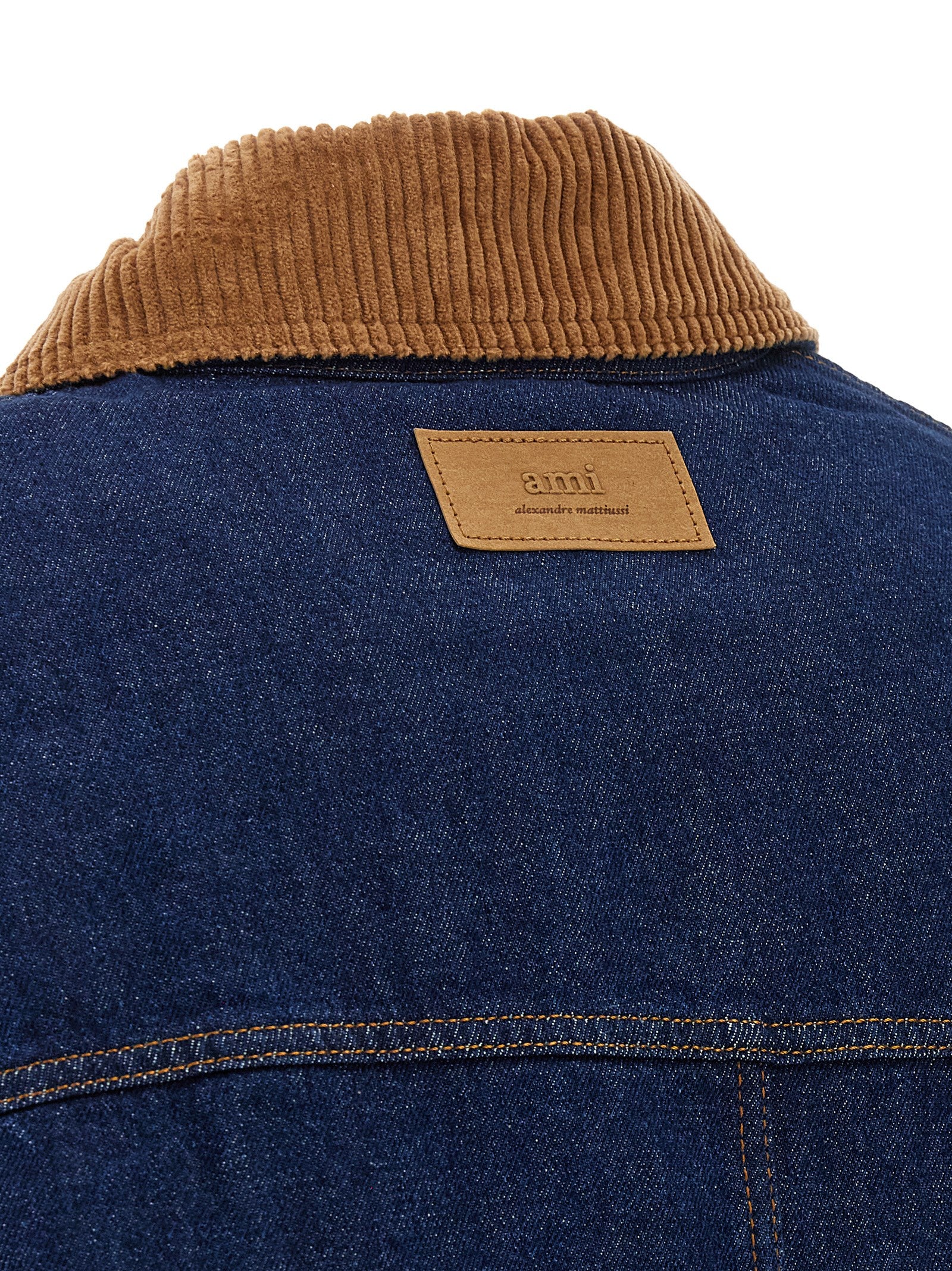 Ami Paris Blue Cotton Denim Men's Jacket