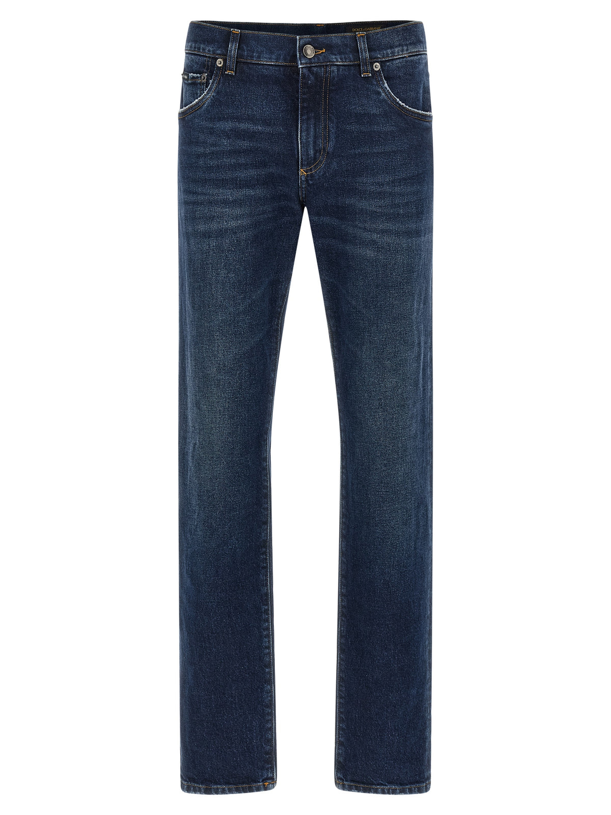 Dolce & Gabbana Blue Cotton Straight-Leg Men's Jeans