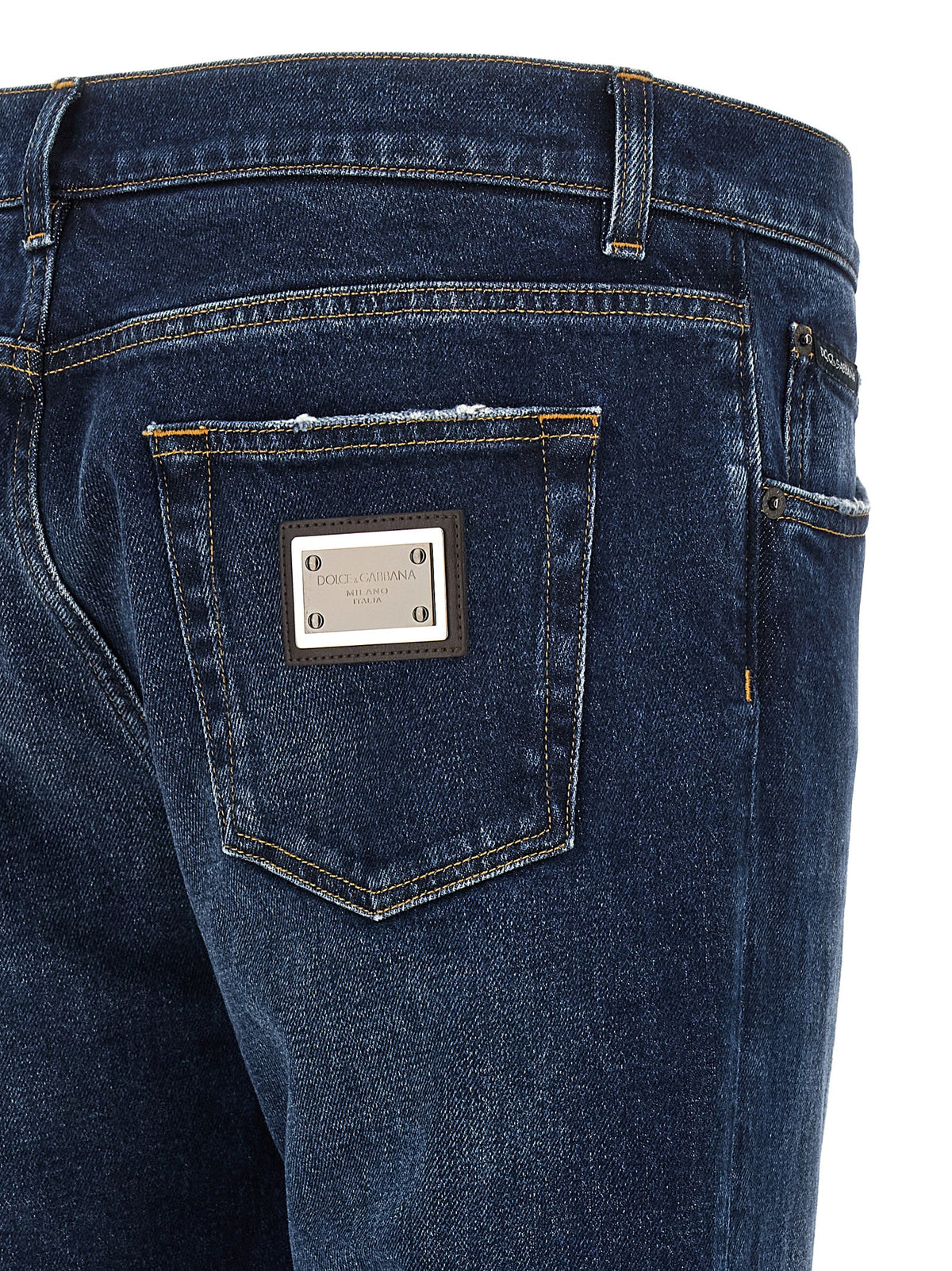 Dolce & Gabbana Blue Cotton Straight-Leg Men's Jeans