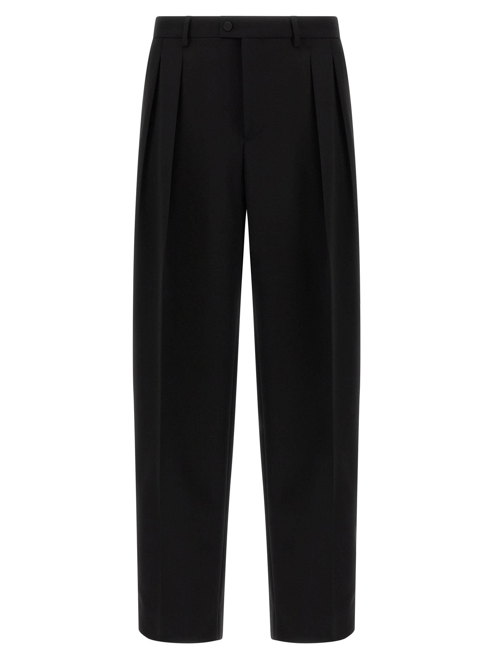 Dolce & Gabbana Black Virgin Wool Dress Men's Pants