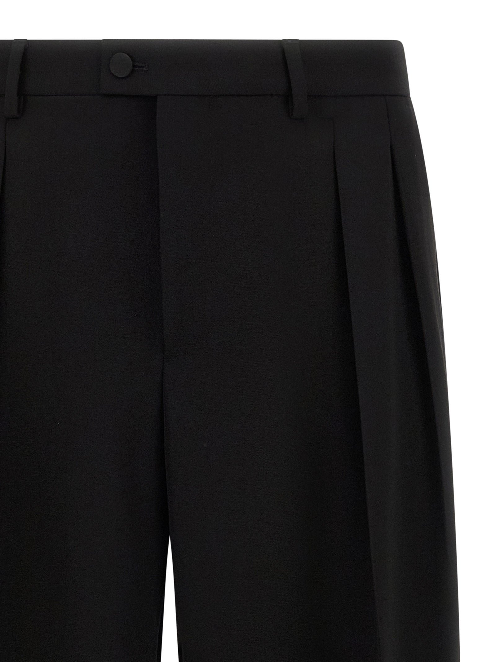 Dolce & Gabbana Black Virgin Wool Dress Men's Pants