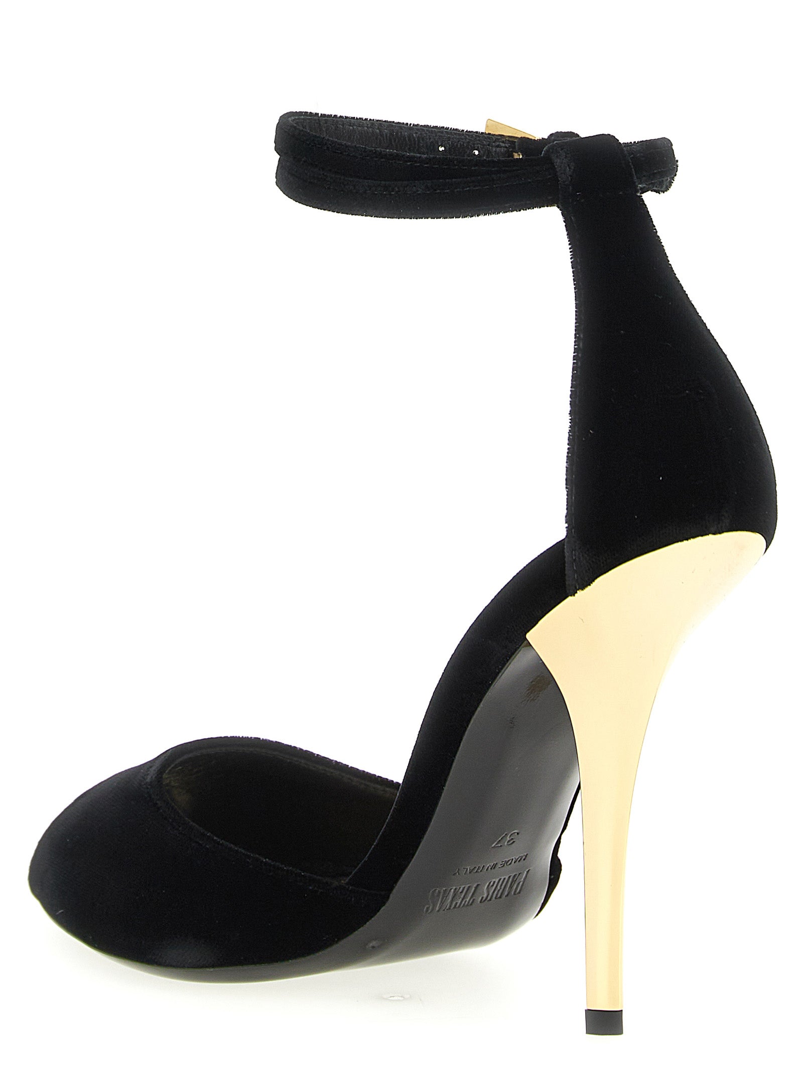 Paris Texas Black Viscose Stiletto Heel Women's Sandals