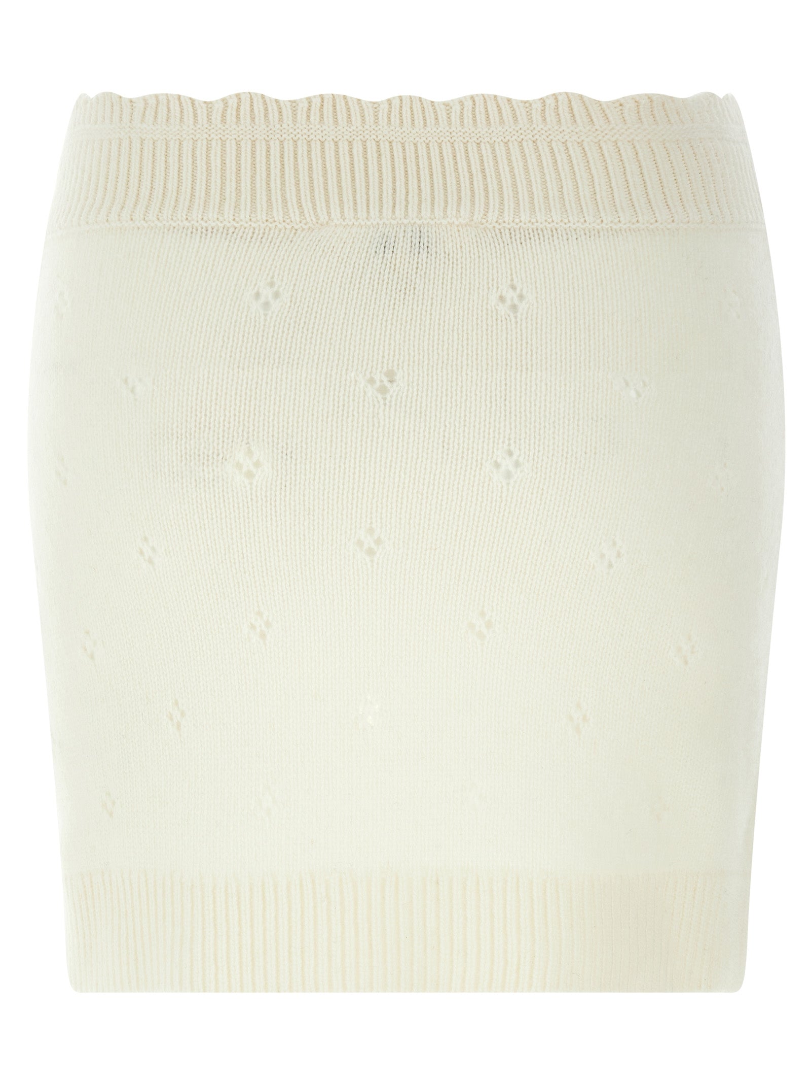 Chloé White Wool Long Women's Skirt