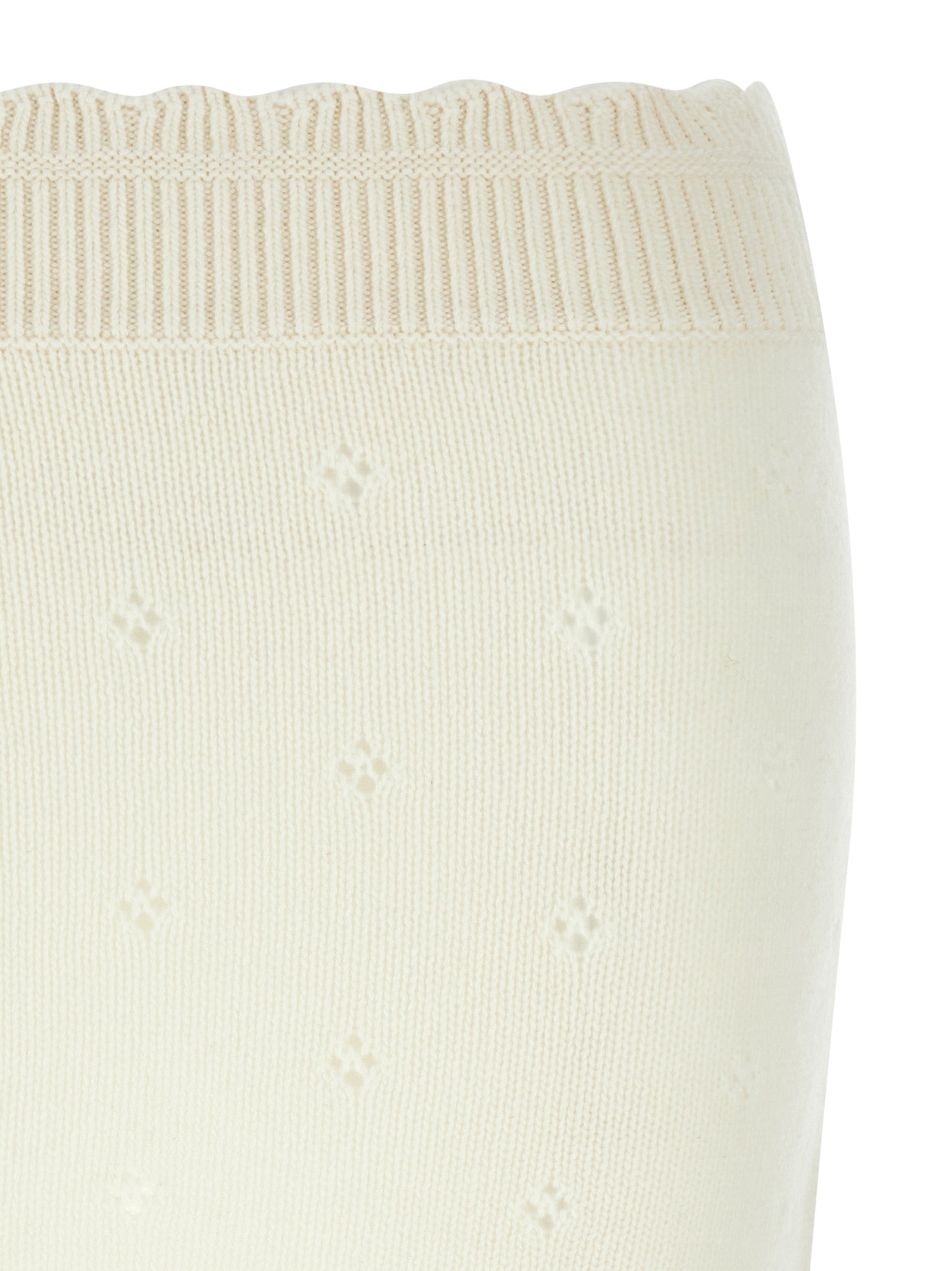 Chloé White Wool Long Women's Skirt
