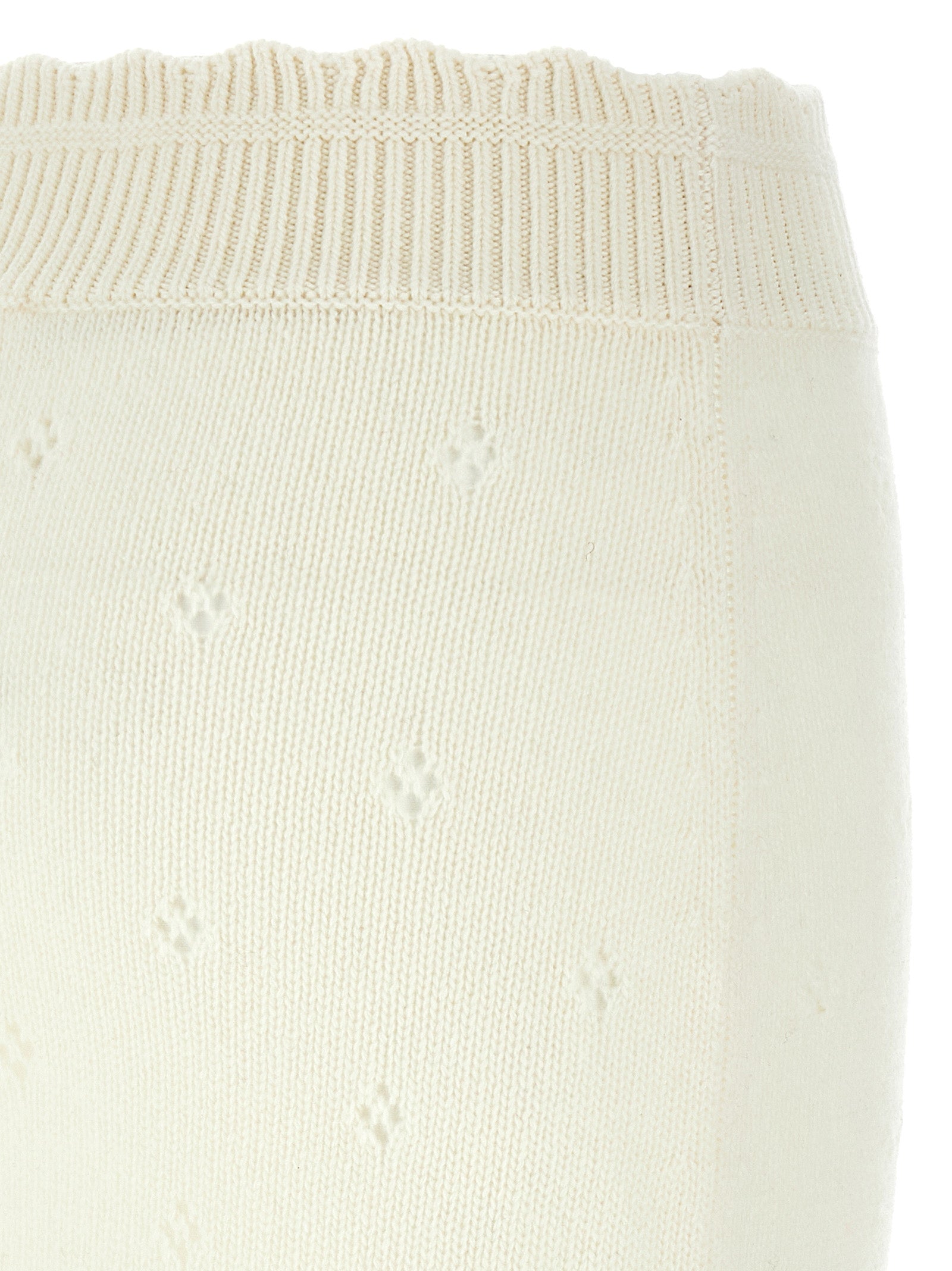 Chloé White Wool Long Women's Skirt