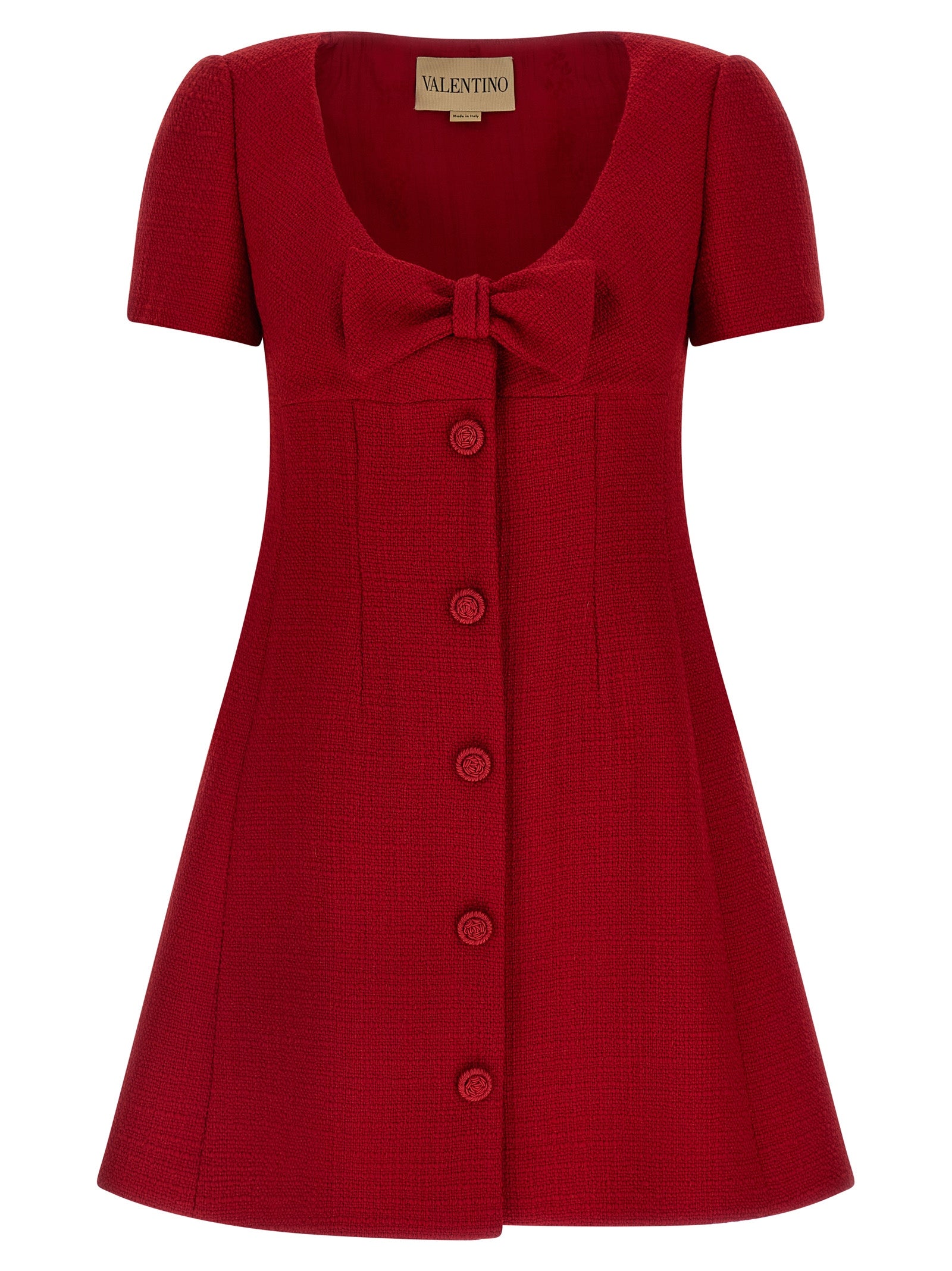 Valentino Garavani Red Virgin Wool Short Women's Dress