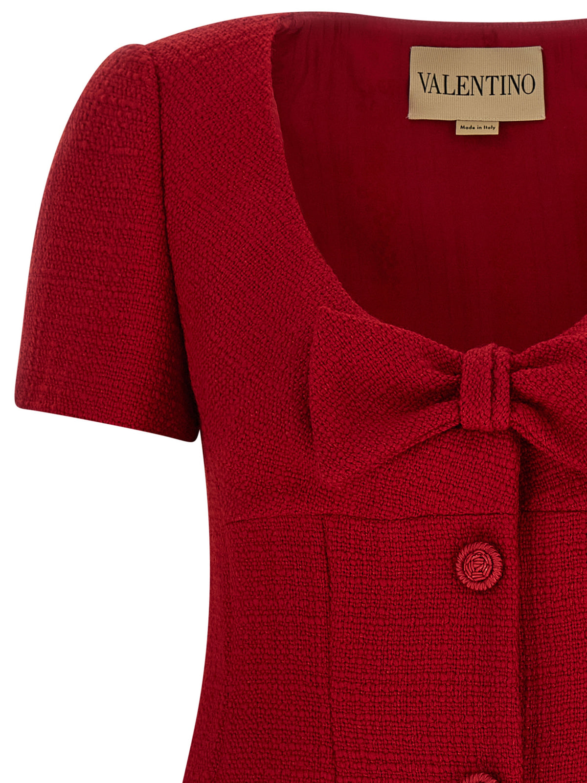 Valentino Garavani Red Virgin Wool Short Women's Dress