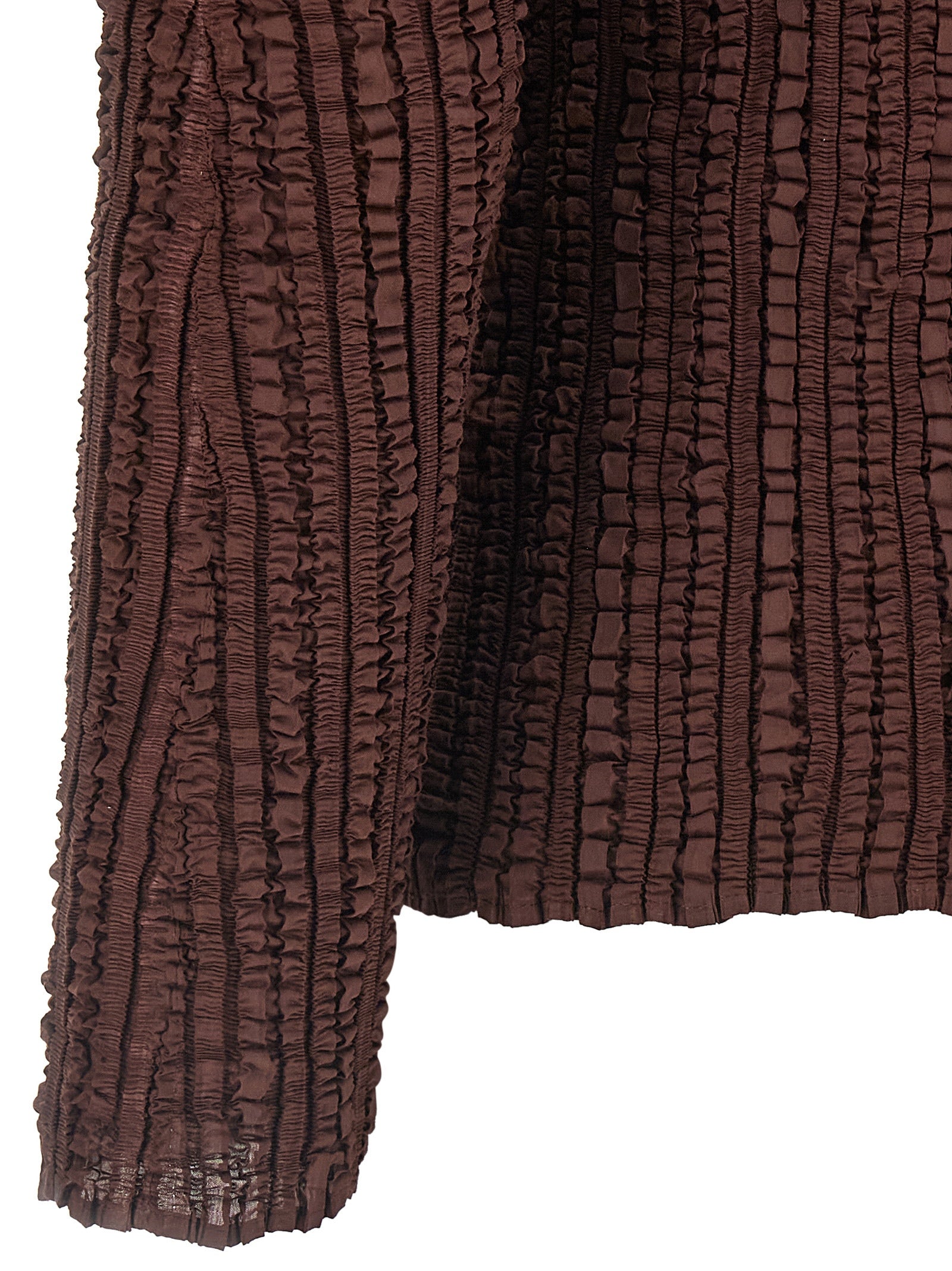 Issey Miyake Brown Polyester Women's Cardigan