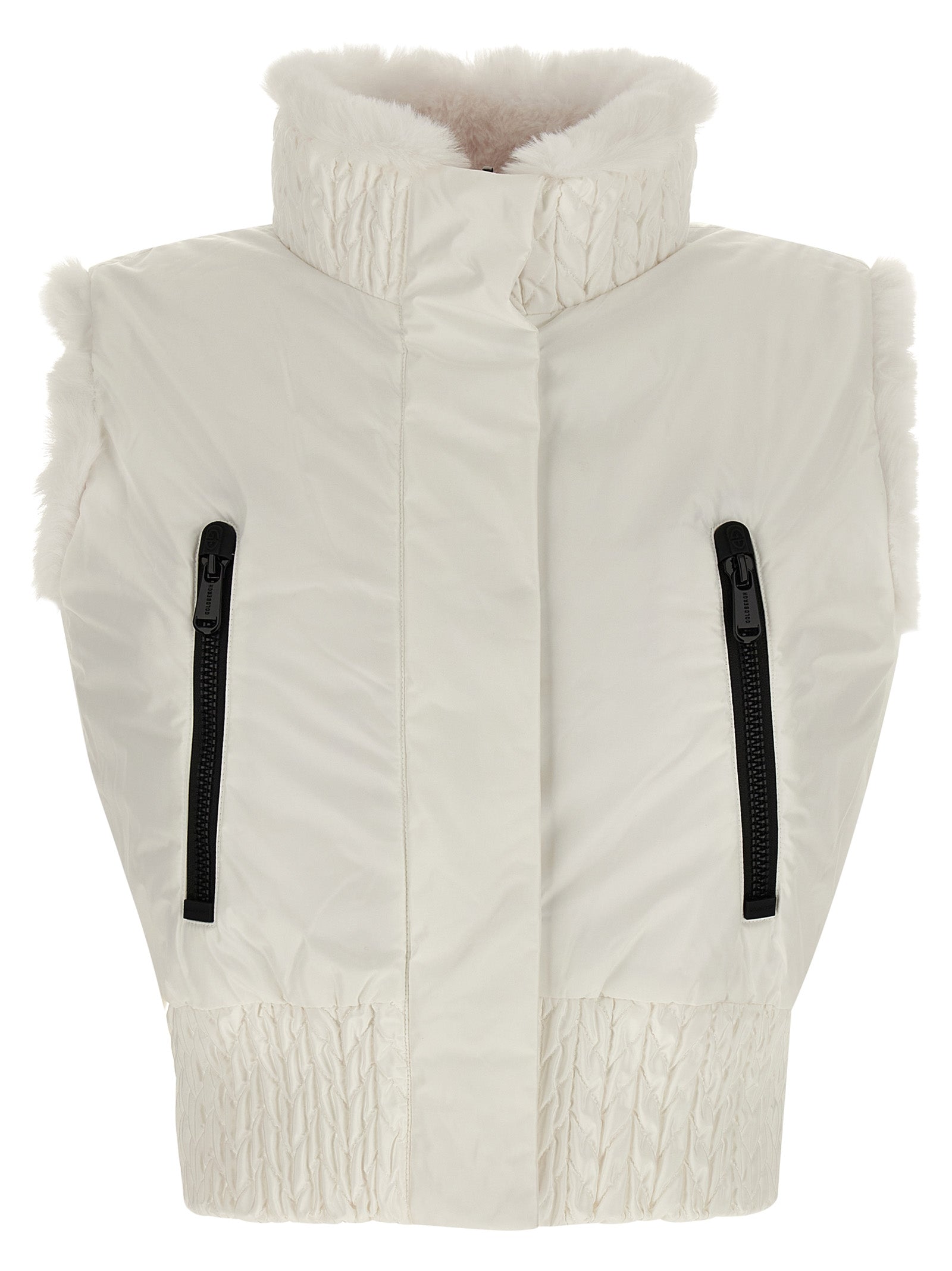 GOLDBERGH White Polyester Sleeveless Women's Jacket