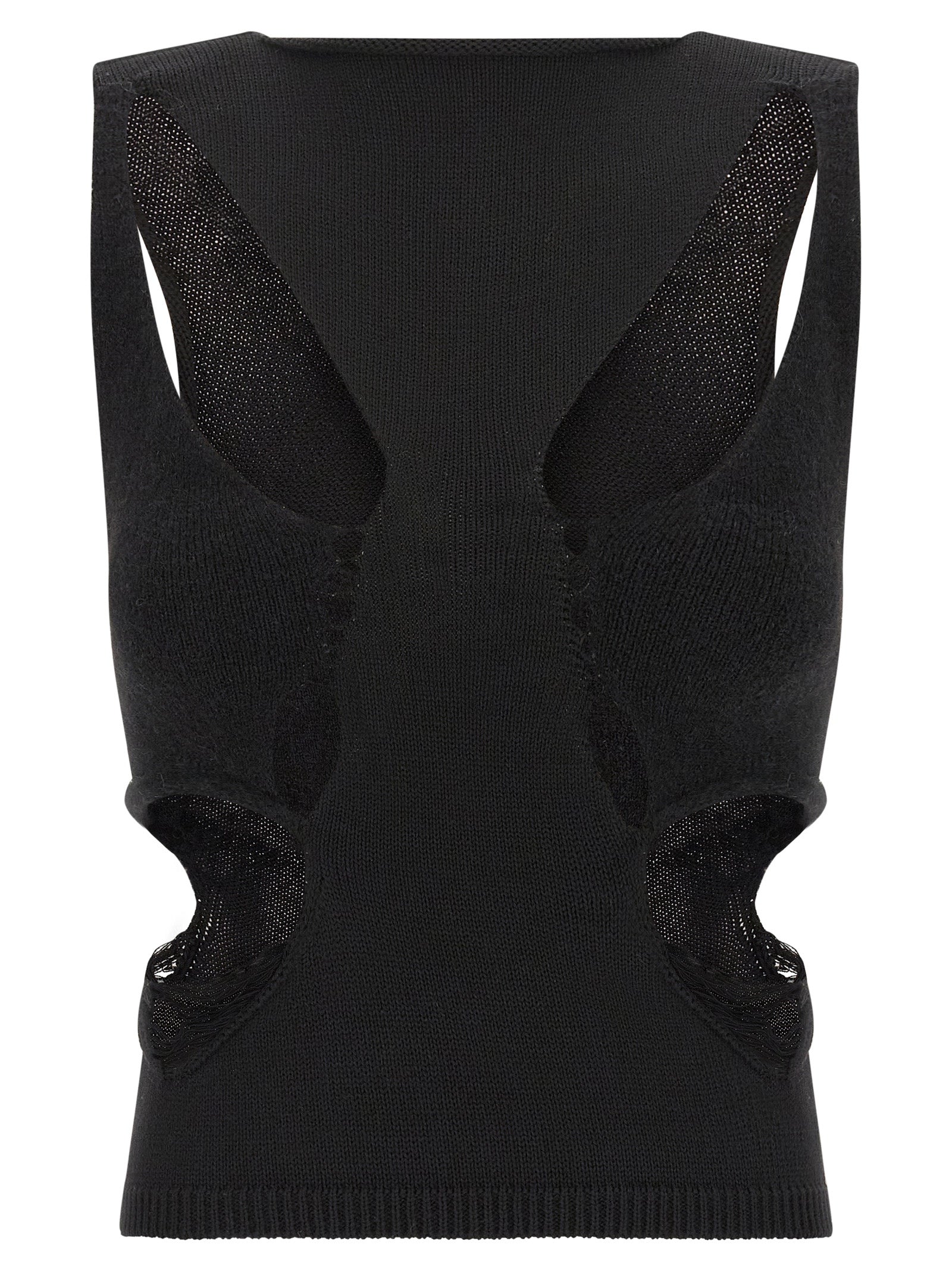 Rick Owens Black Wool Tank Women's Tops