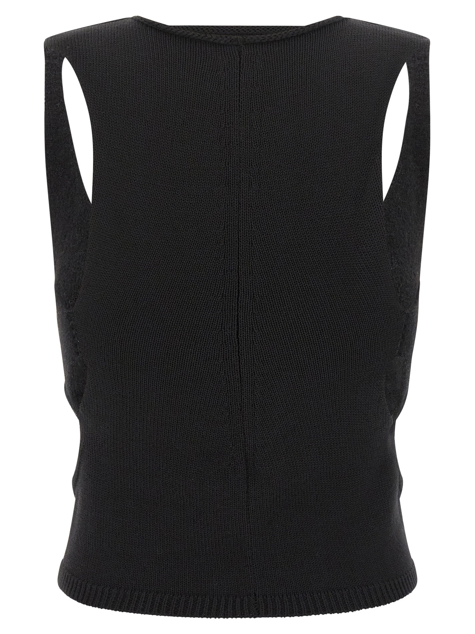 Rick Owens Black Wool Tank Women's Tops