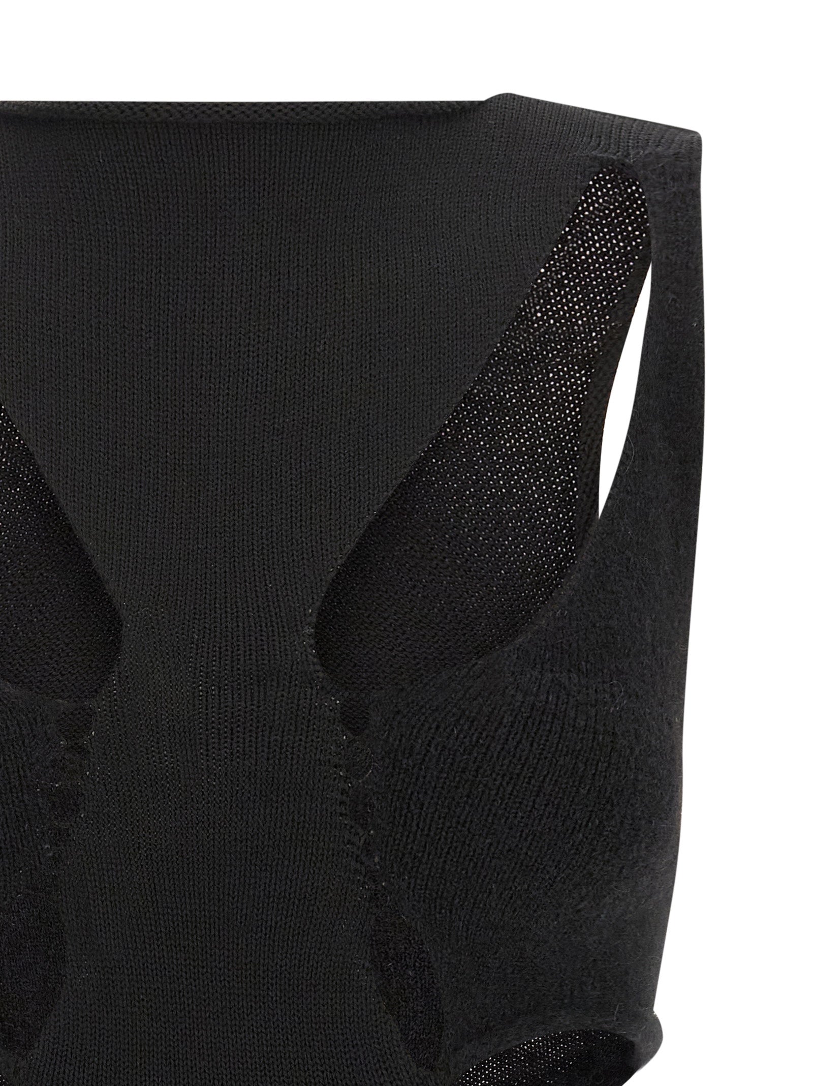 Rick Owens Black Wool Tank Women's Tops