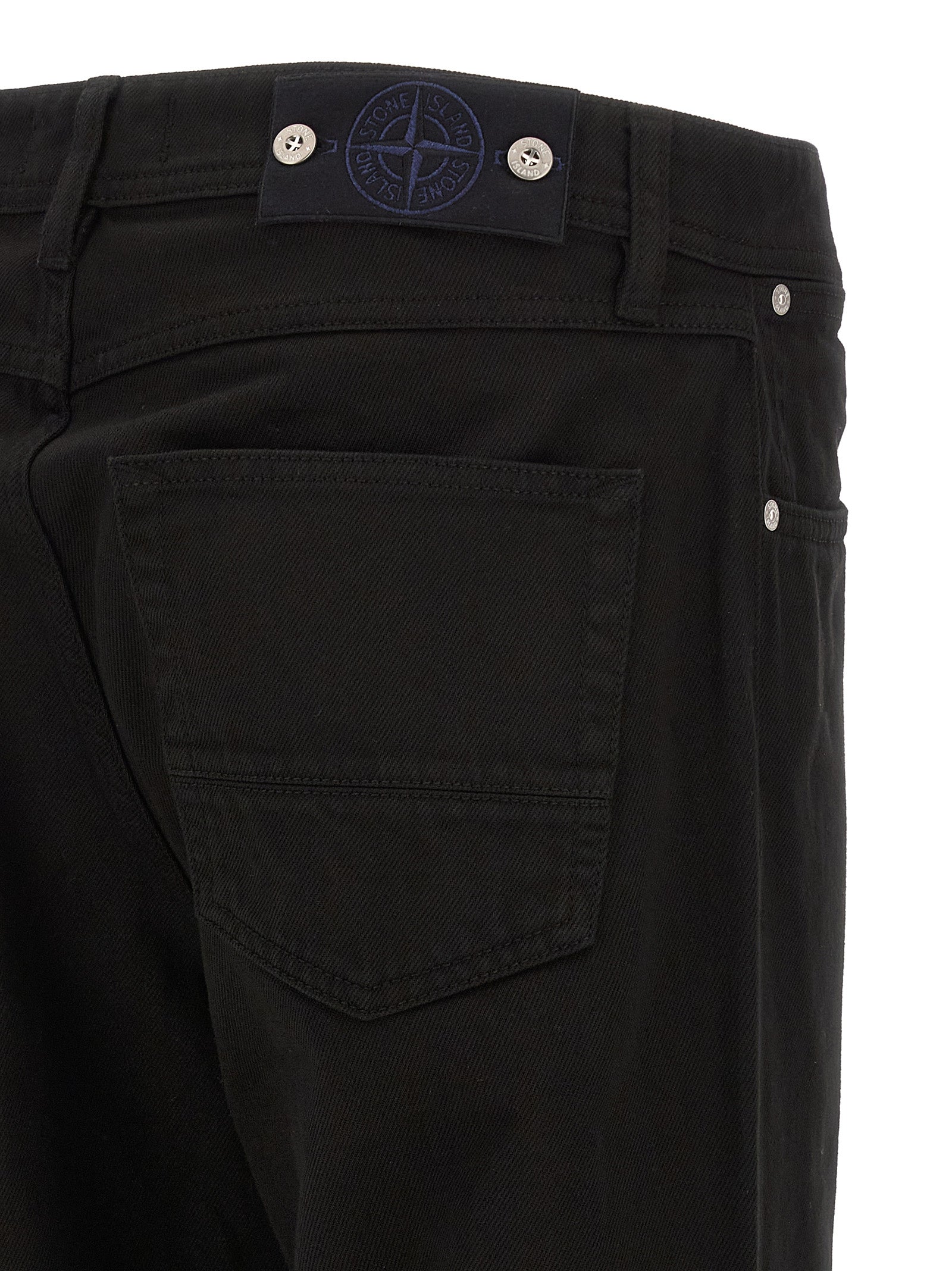 Stone Island Black Cotton Straight-Leg Men's Jeans