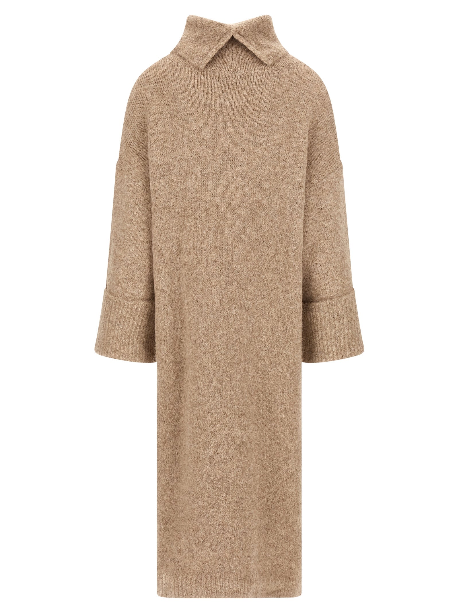 Entire Studios Beige Alpaca Leather Midi Women's Dress