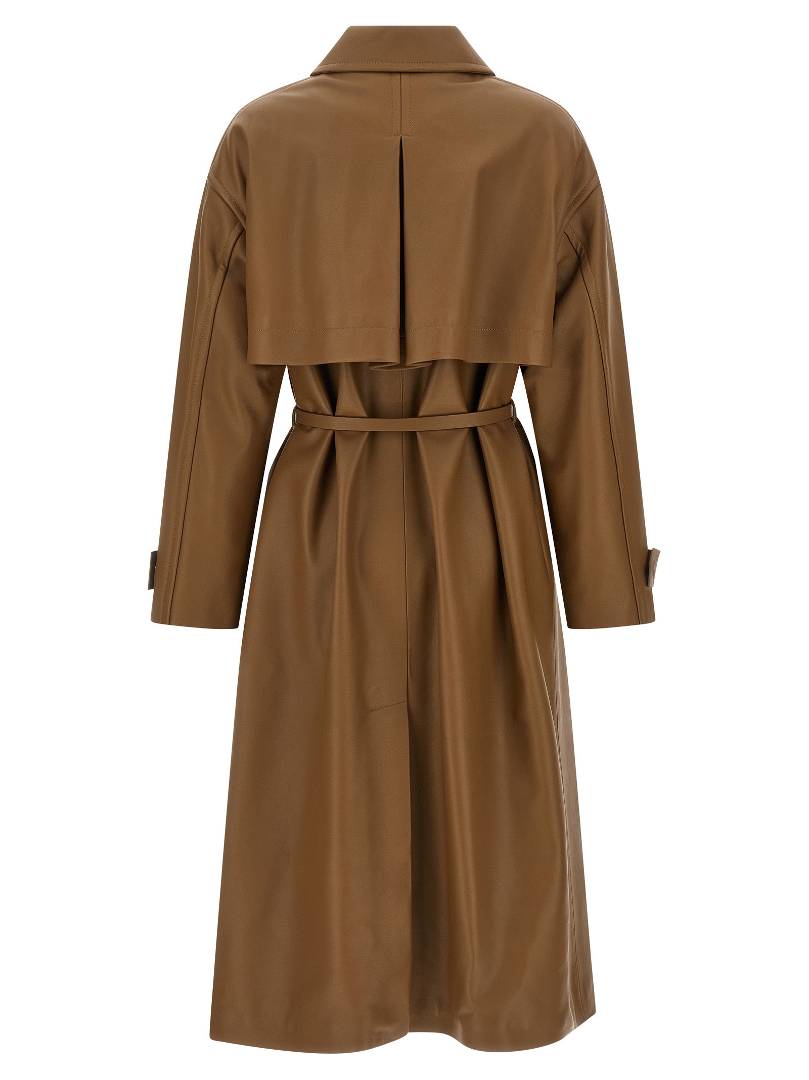 Fendi Brown Lamb Leather Women's Coat