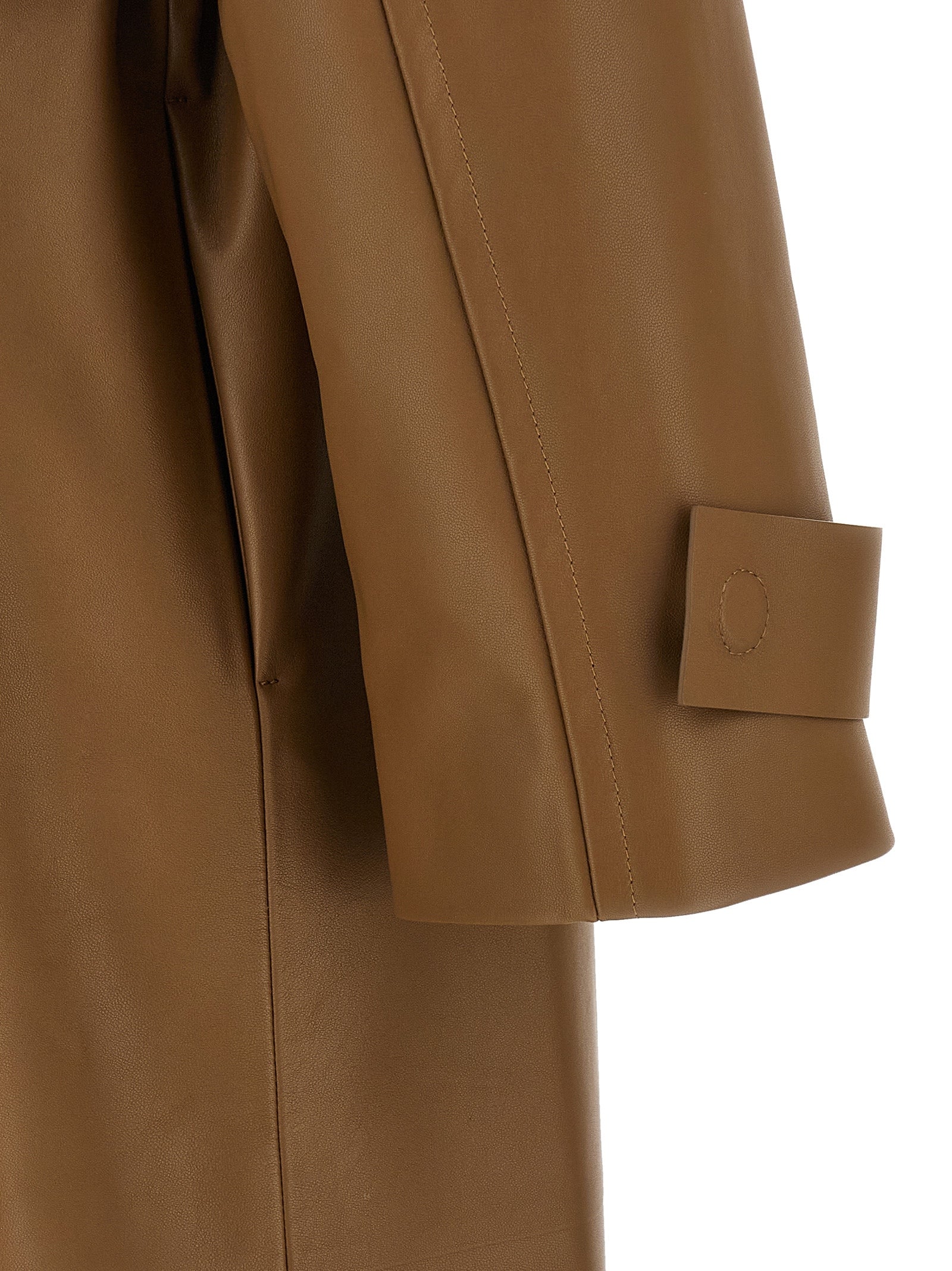Fendi Brown Lamb Leather Women's Coat
