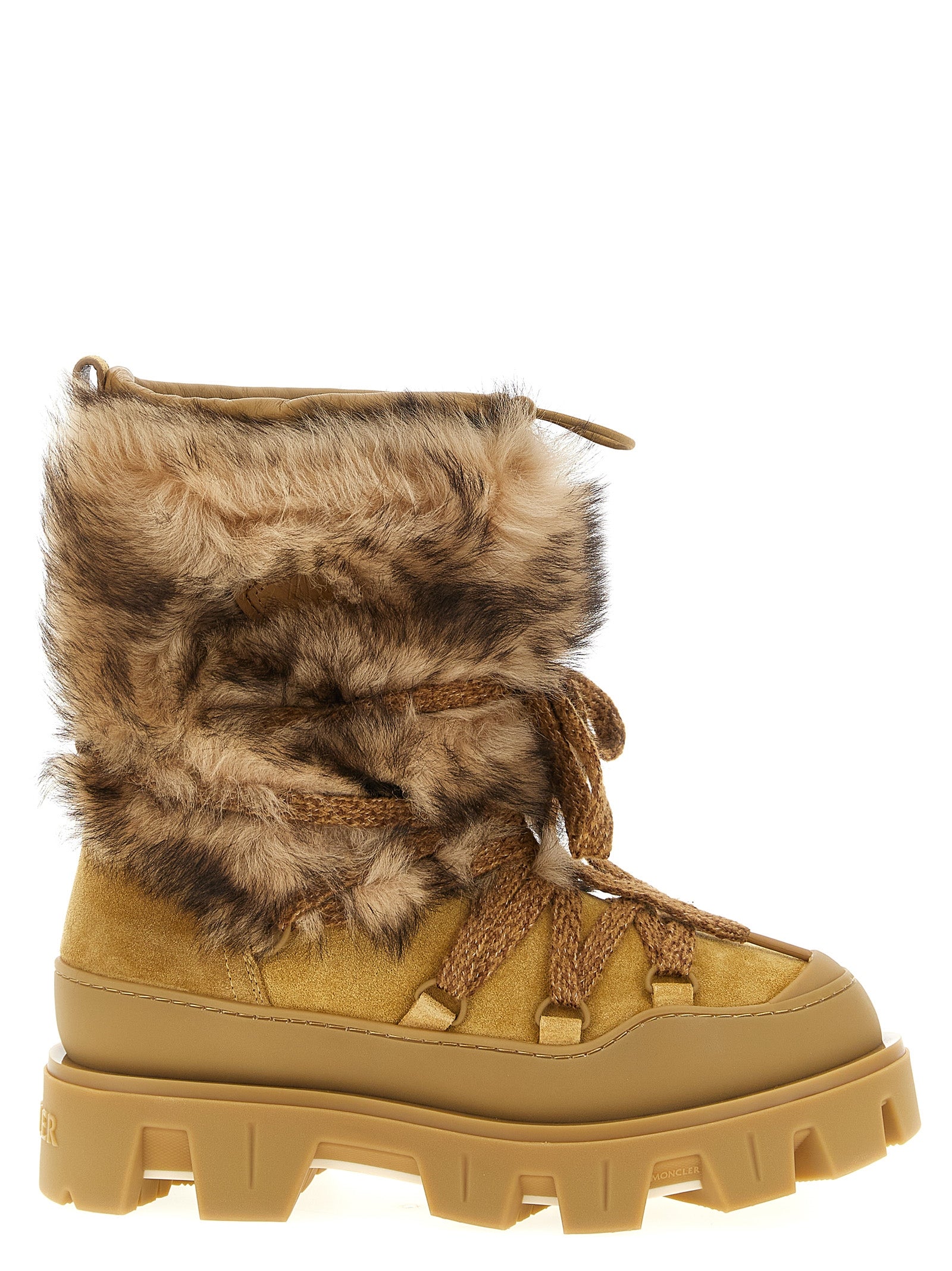 Moncler Brown Calfskin Flat Women's Boots